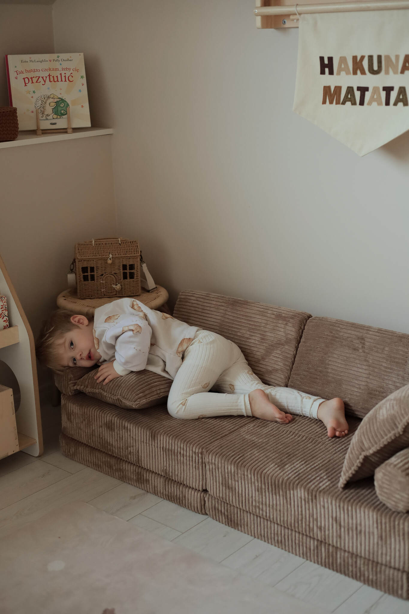 Canapé de jeu Montessori Mini Confort en velours côtelé toffee