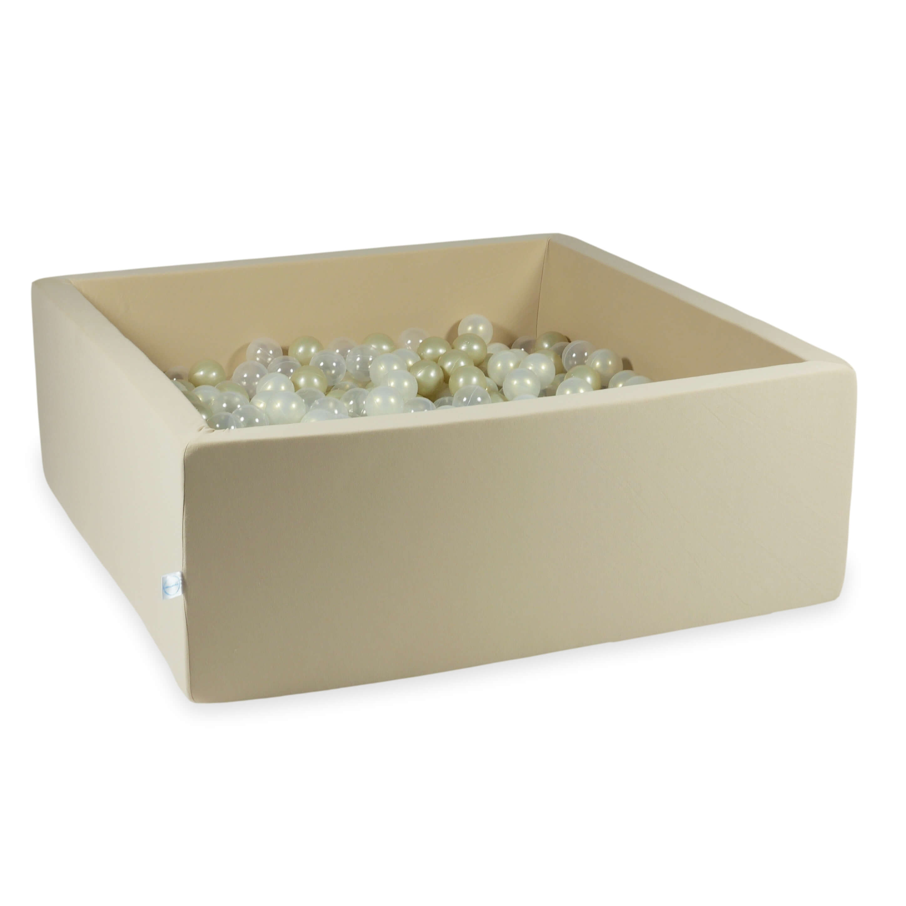 Piscine à balles carrée 110x110x40 cm en Beige, 600 balles