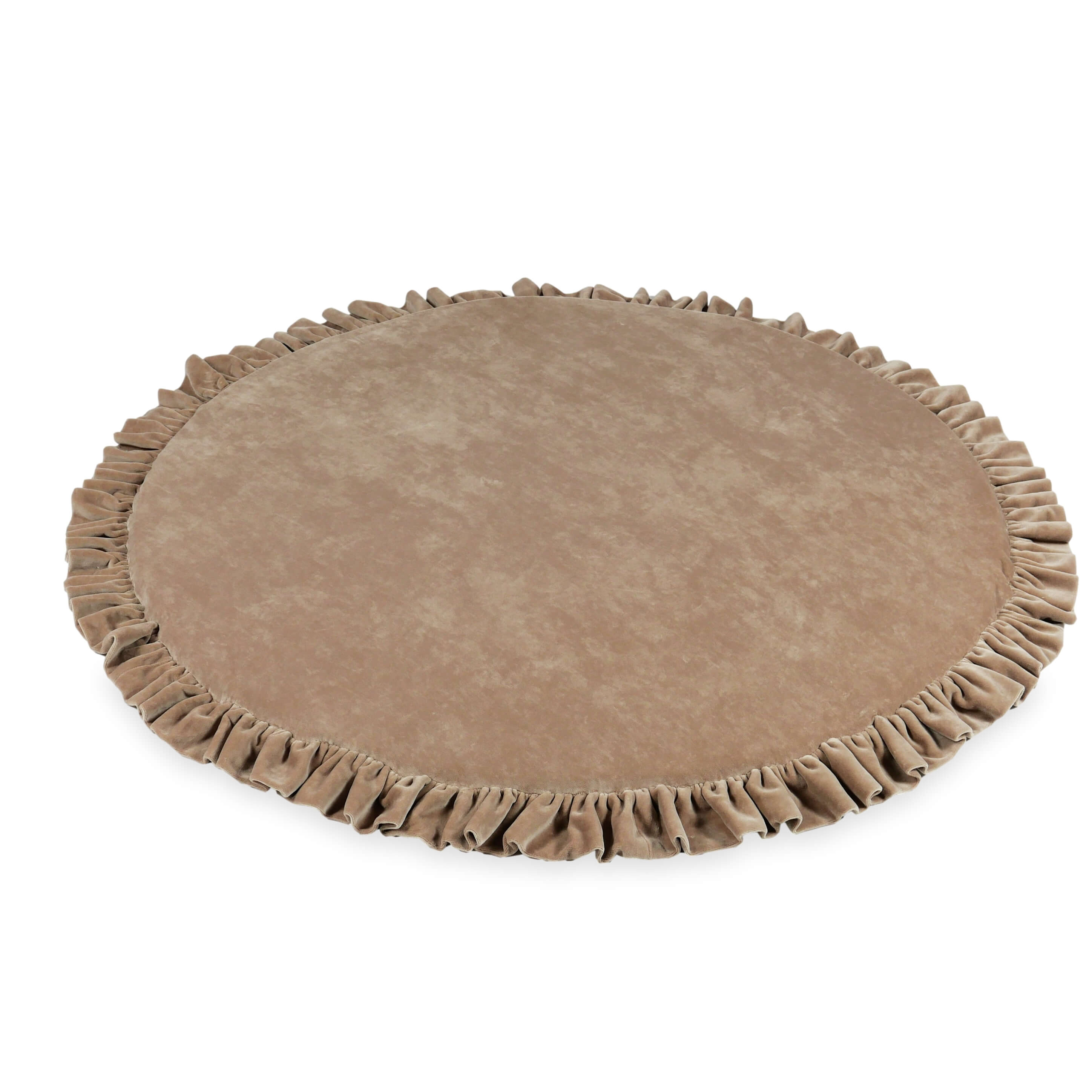 Tapis de jeu bébé rond 100 cm avec volant en velvet soft