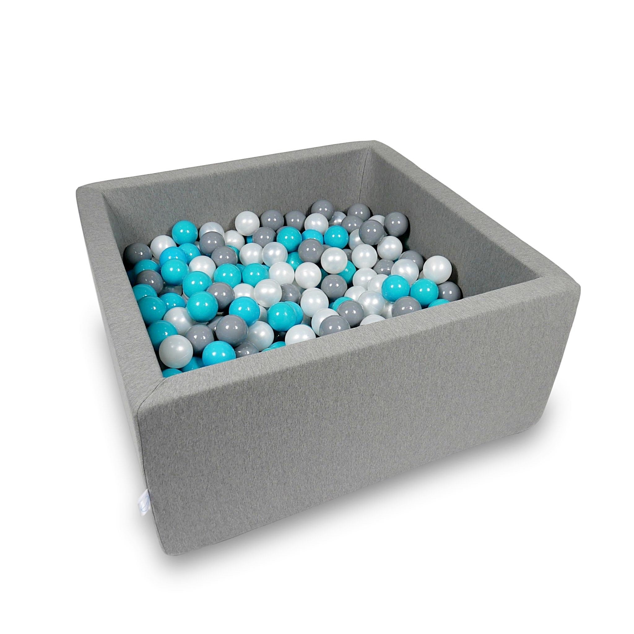 Piscine à balles carrée 90x90x40 cm en Gris, 400 balles
