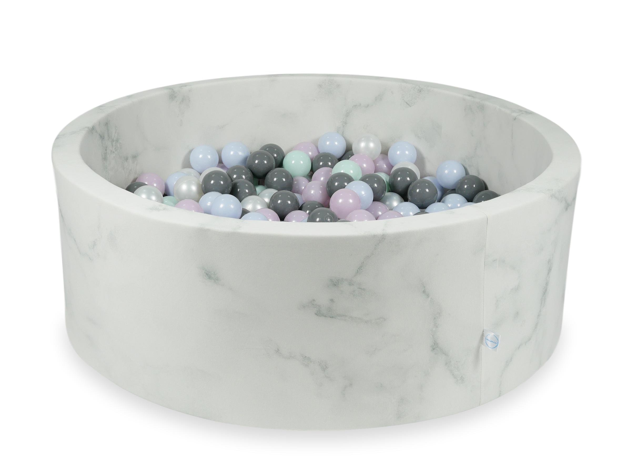 Piscine à balles en velours Marble 110x40 cm avec 500balles