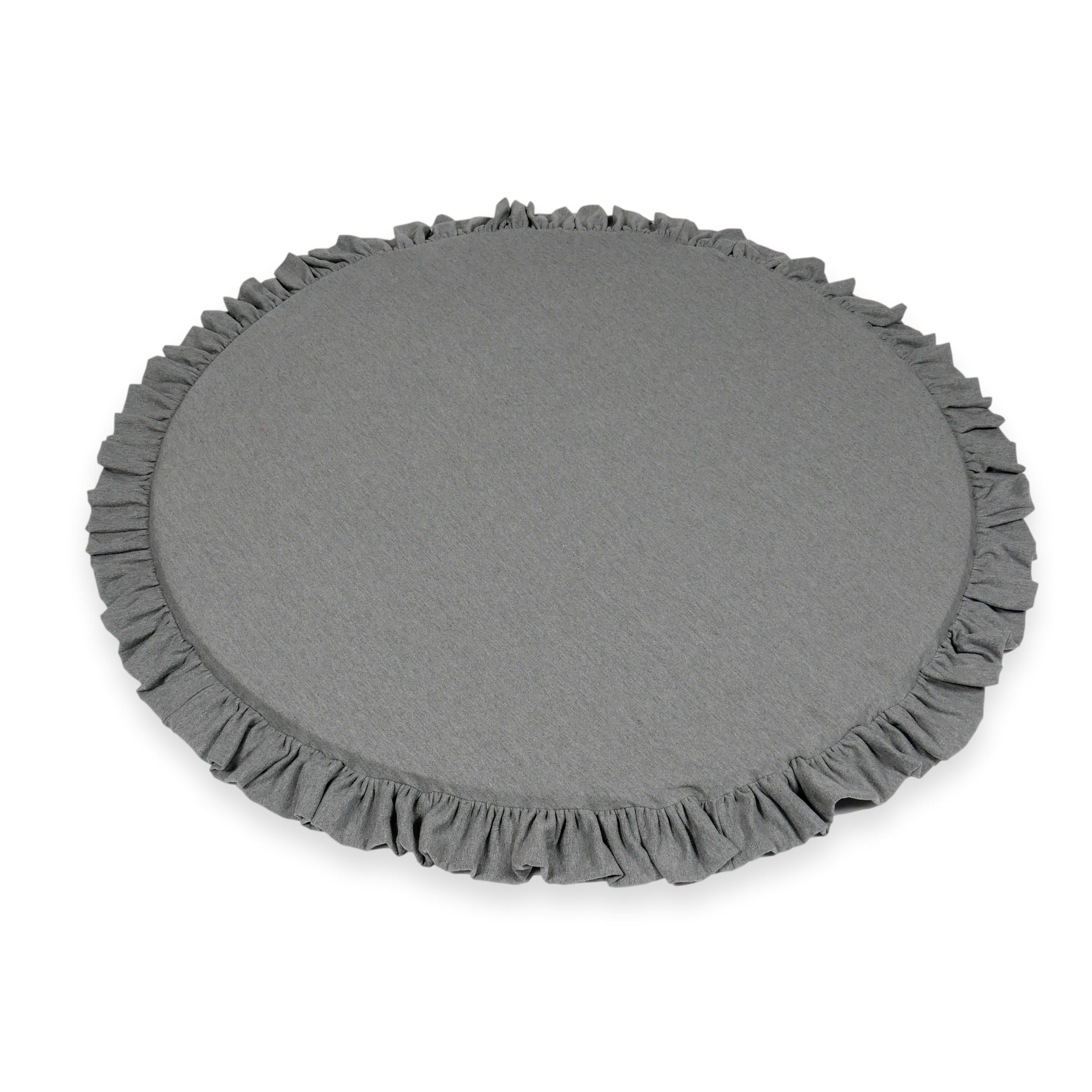 Tapis de jeu bébé rond 100 cm avec volant en jersey