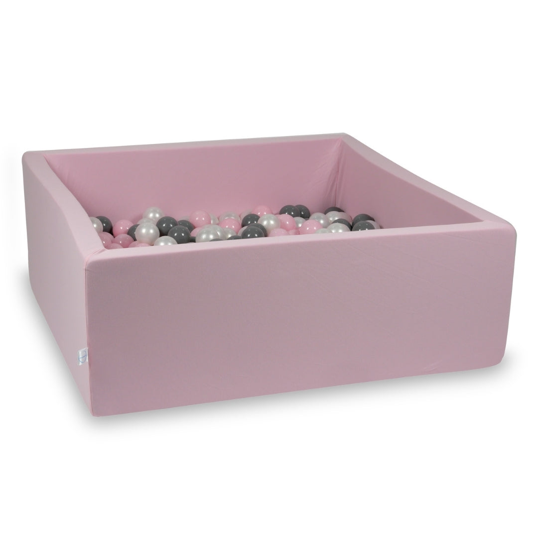 Piscine à balles carrée 110x110x40 cm en Rose poudré, 600 balles
