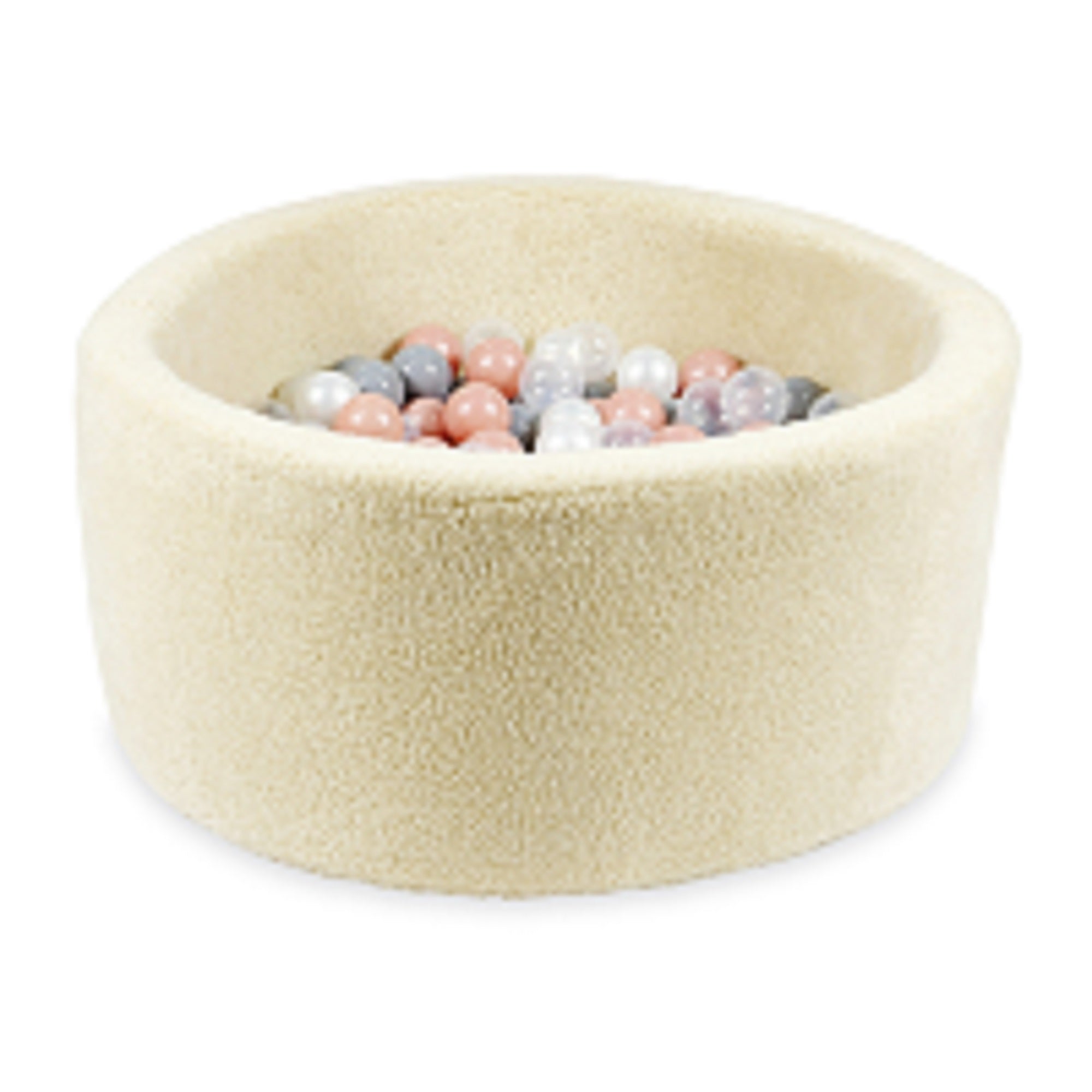 Piscine à balles en Teddy beige 90x40 cm avec 300 balles