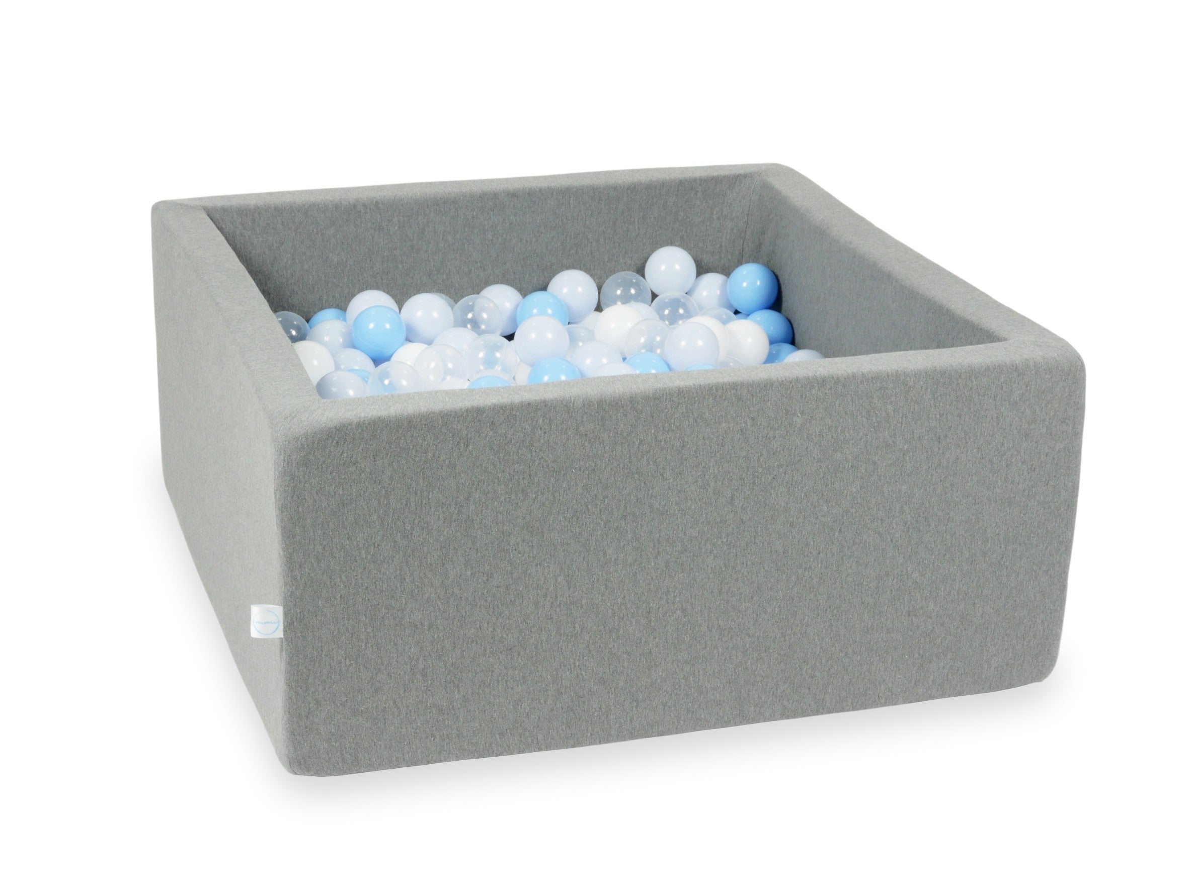 Piscine à balles carrée 90x90x40 cm en Gris, 400 balles