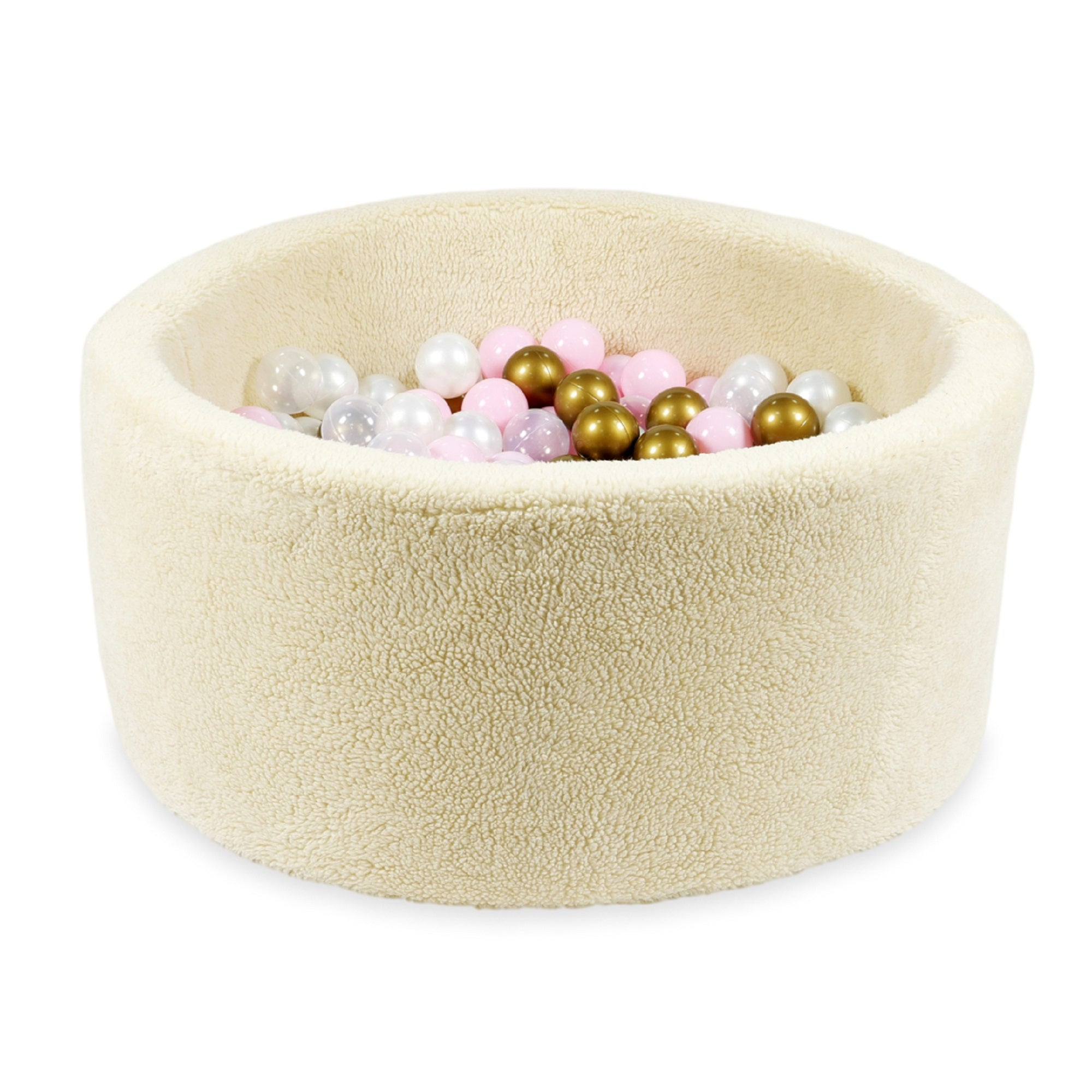 Piscine à balles en Teddy beige 90x40 cm avec 300 balles