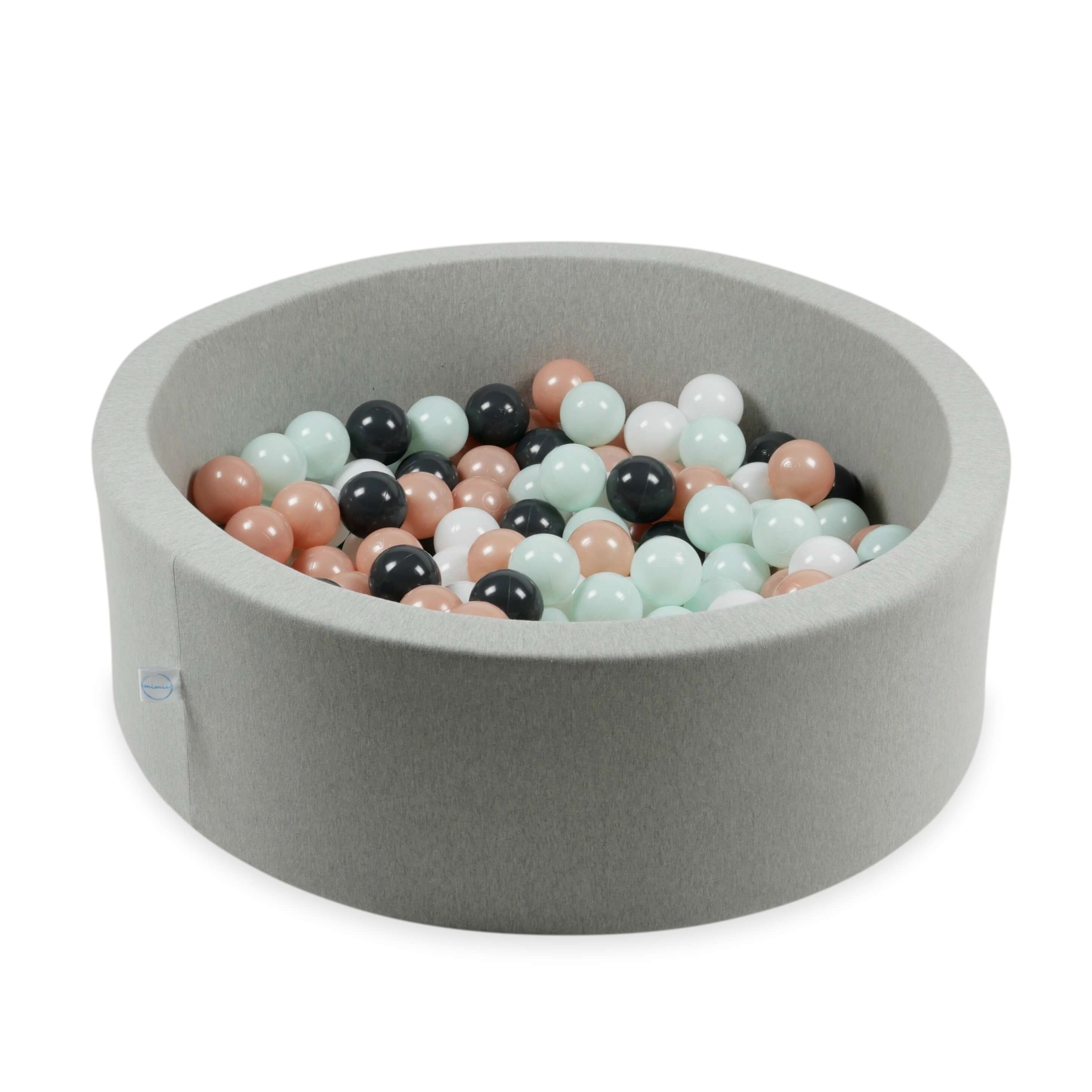 Balles de jeu ø7cm 50 pièces blanc, graphite, rose dore, menthe claire