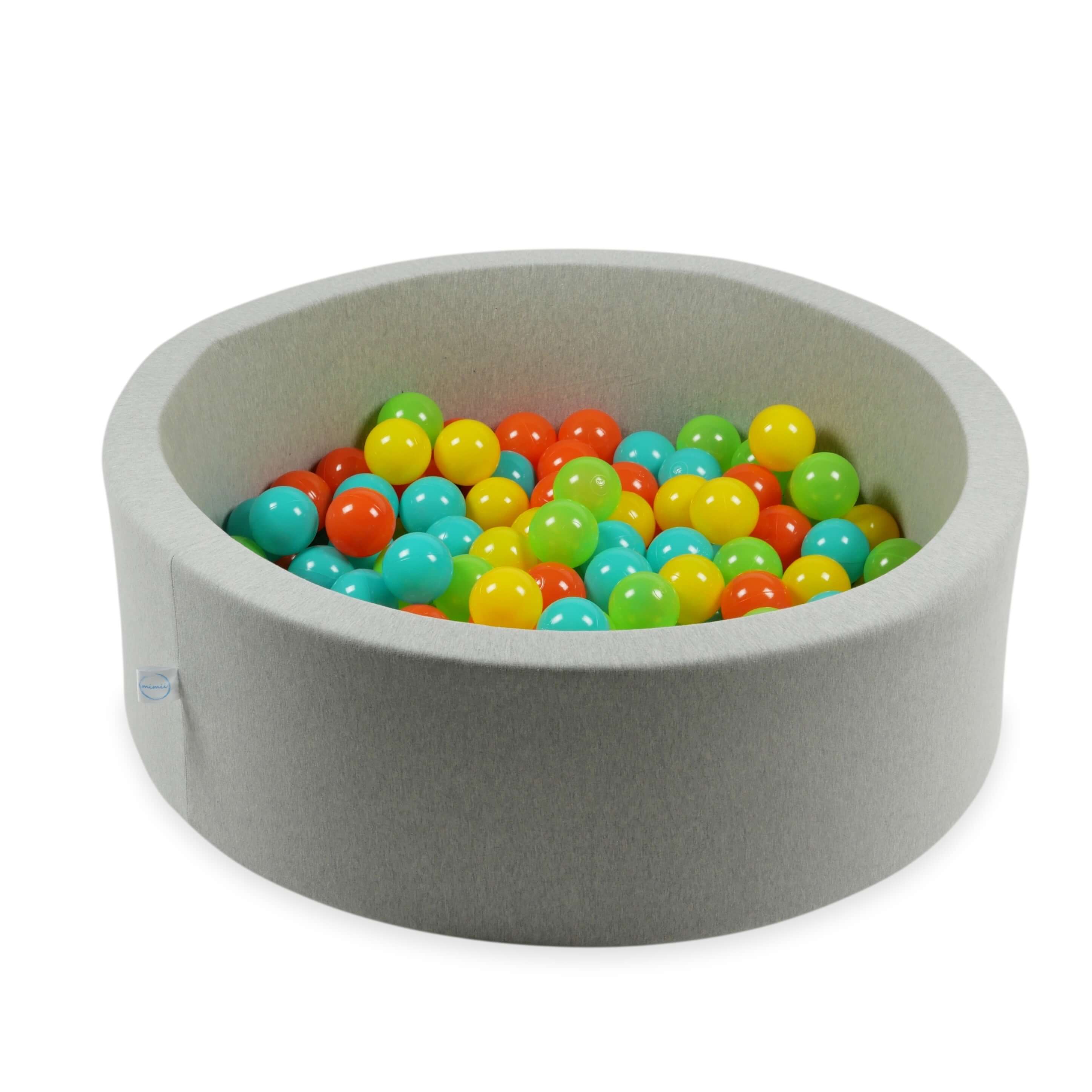 Balles de jeu ø7cm 50 pièces jaune, orange, céladon, turquoise