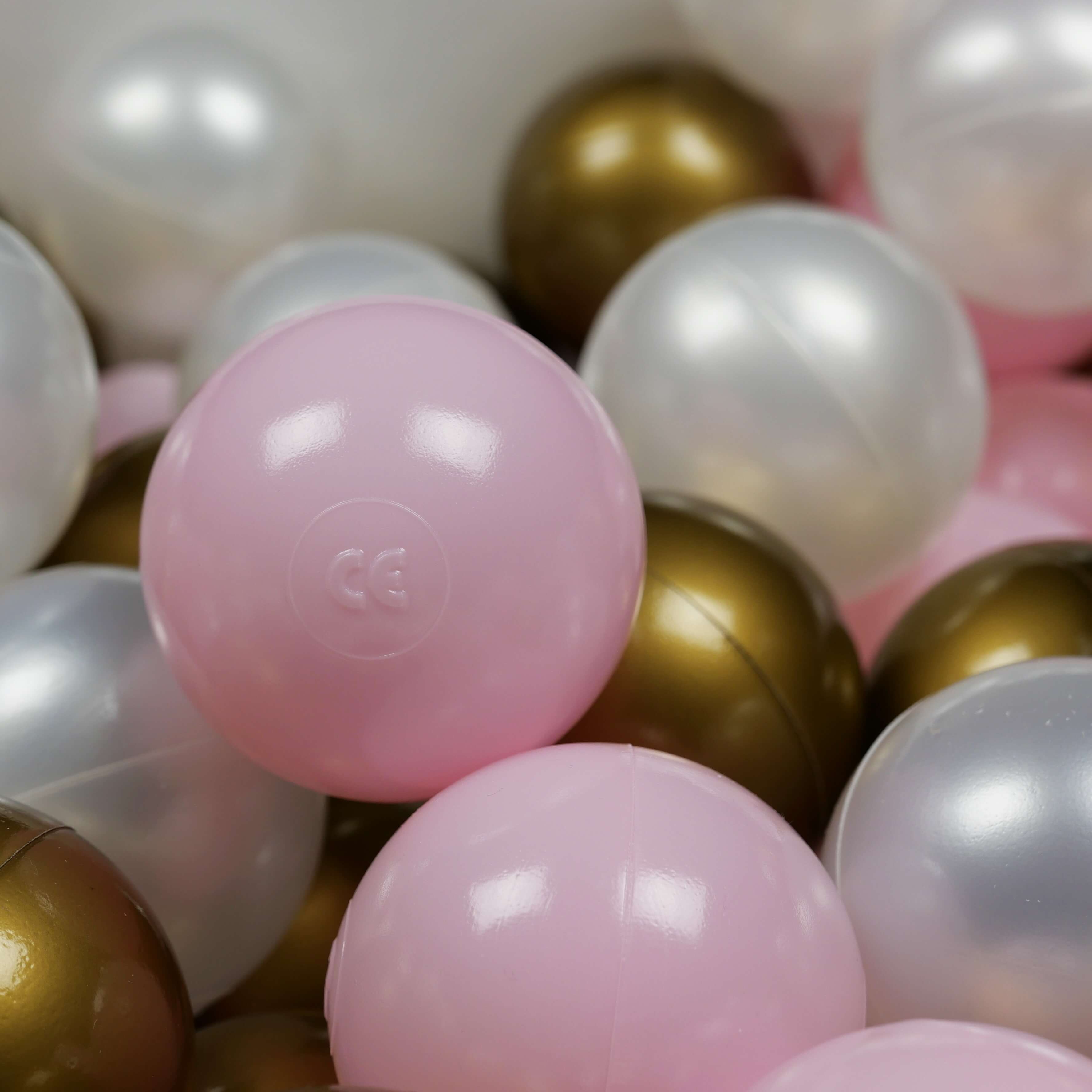 Balles de jeu ø7cm 300 pièces rose clair, perle, vieil dore