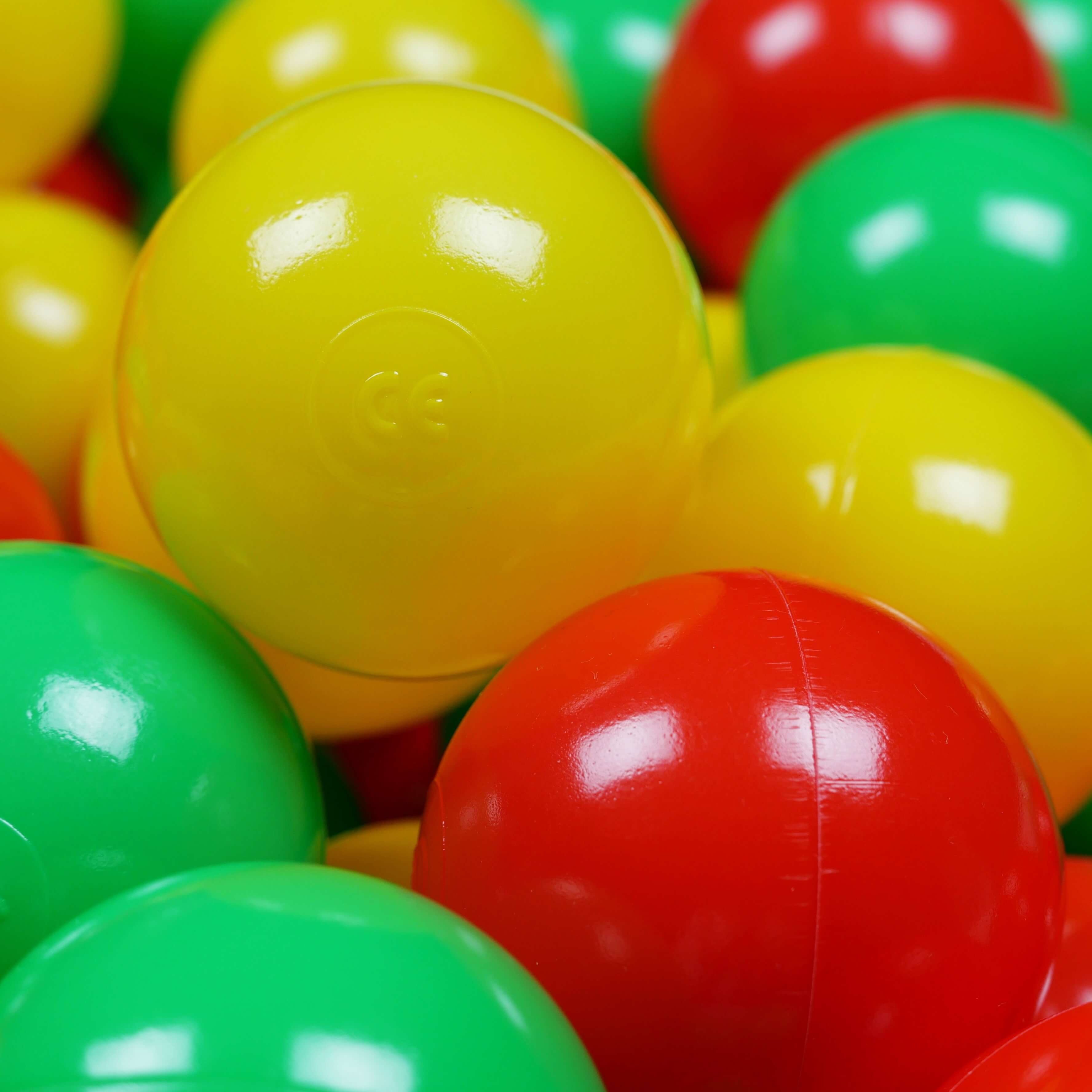 Balles de jeu ø7cm 400 pièces jaune, rouge, vert