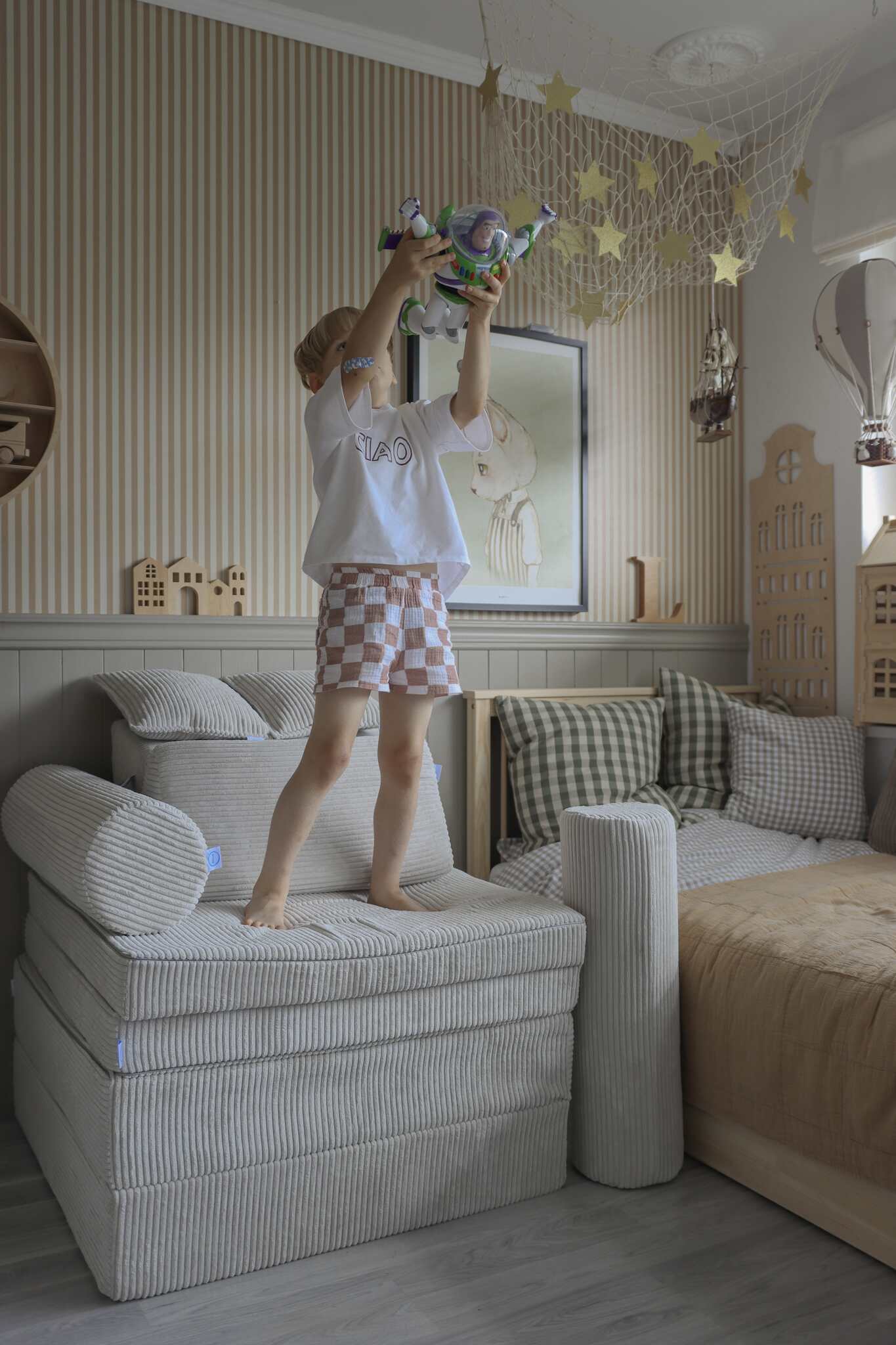 Canapé de jeu Montessori Confort en velours côtelé