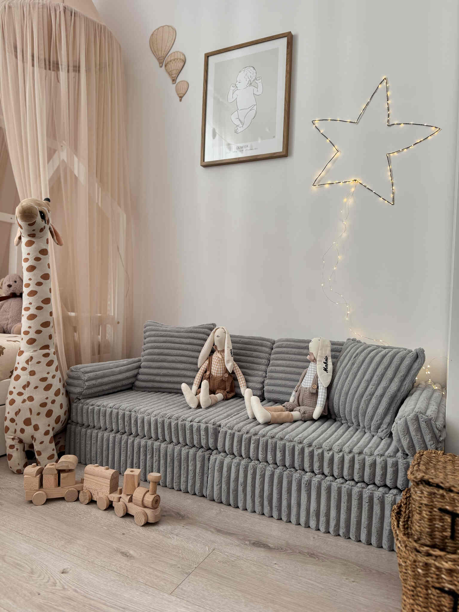 Canapé de jeu Montessori Mini Confort en Tissu gaufré