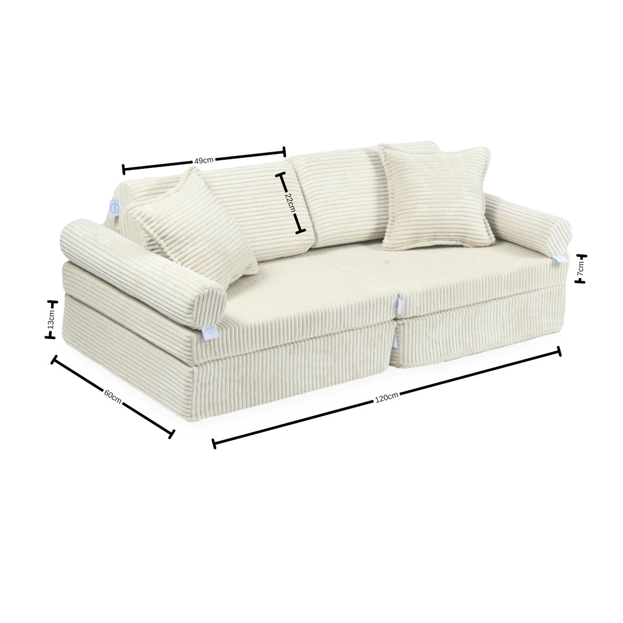 Canapé de jeu Montessori Mini Confort en velours gris