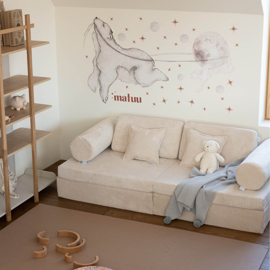 Canapé de jeu Montessori Confort en velours côtelé beige