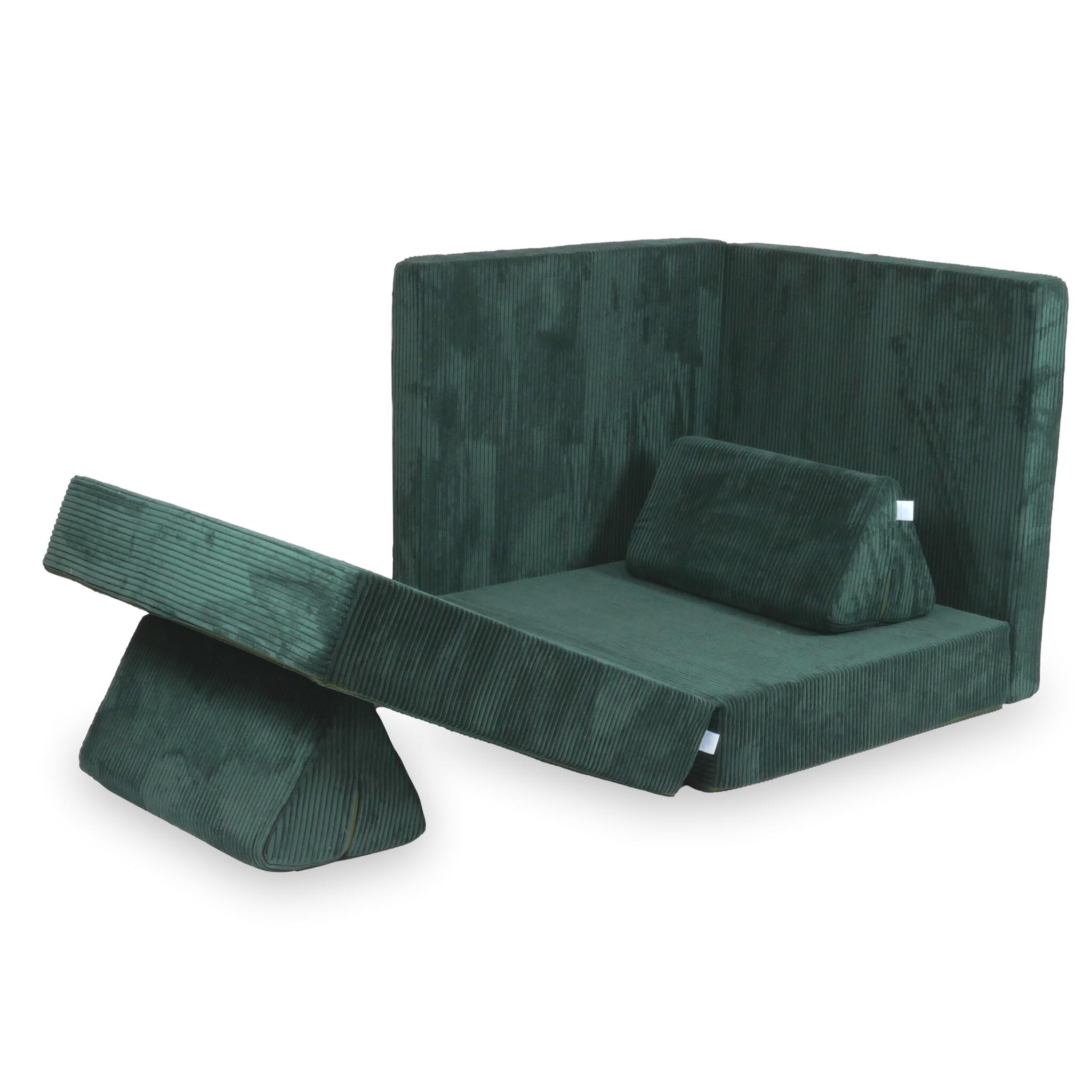 Canapé pour jouer Montessori Velours Côtelé Vert