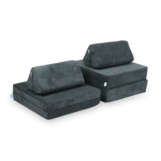 Canapé de jeu Montessori Mini Standard en velours côtelé graphite