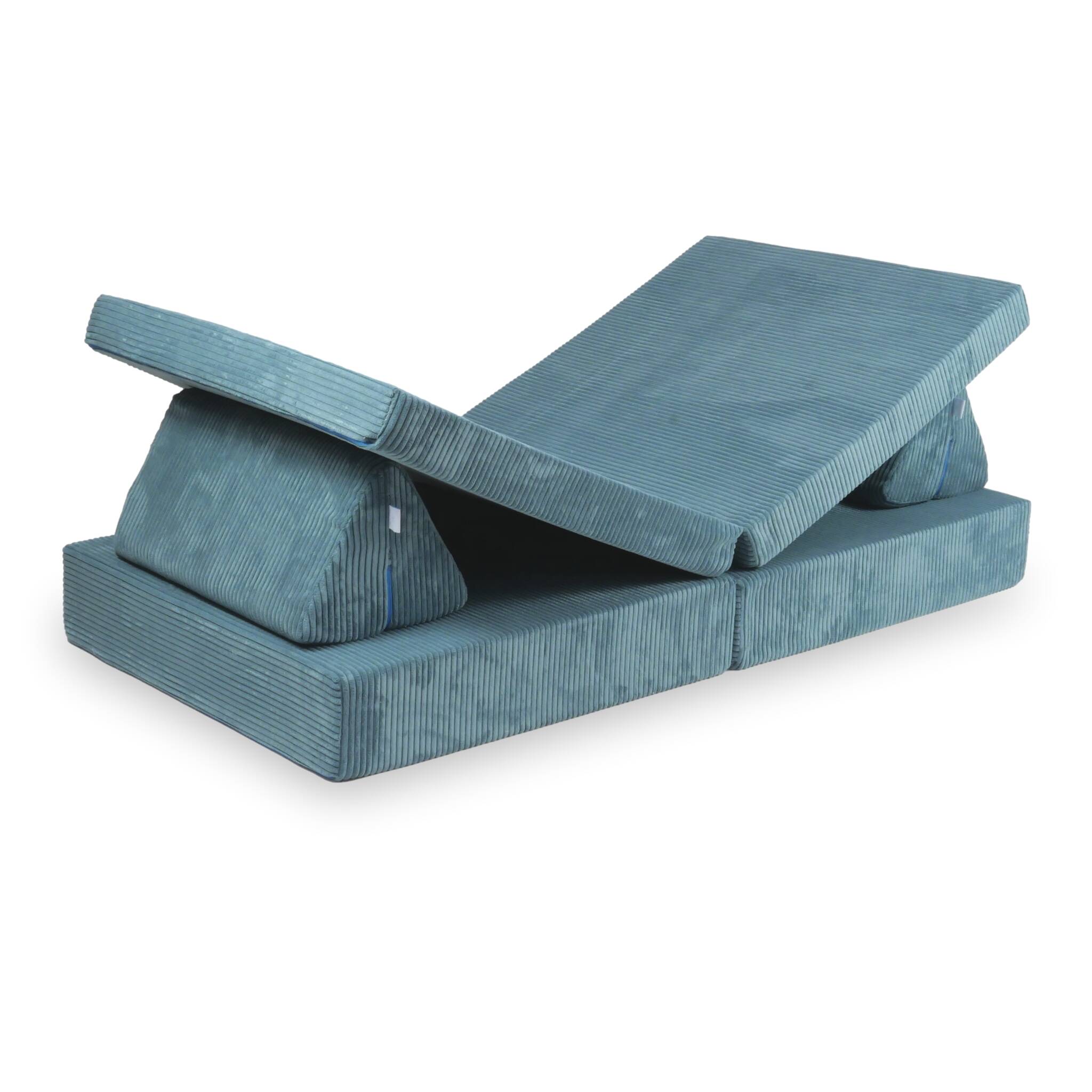 Canapé pour jouer Montessori Velours Côtelé Bleu