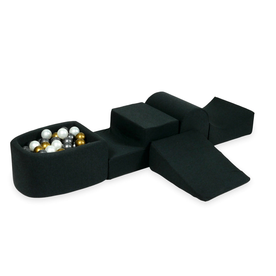 Aire de jeux en mousse avec colline et piscine micro graphite + 100 balles