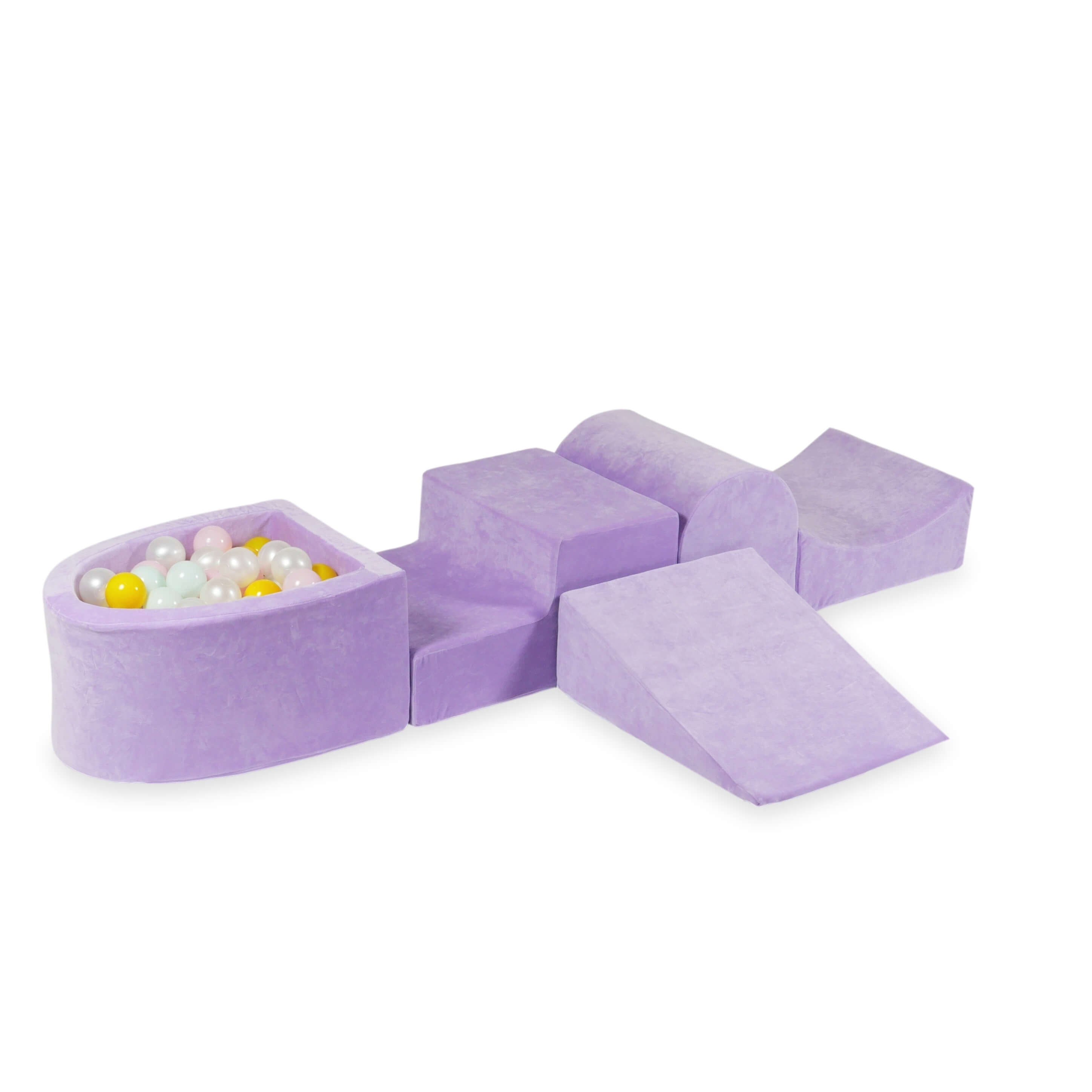 Aire de jeux en mousse avec colline et piscine micro lilac + 100 balles