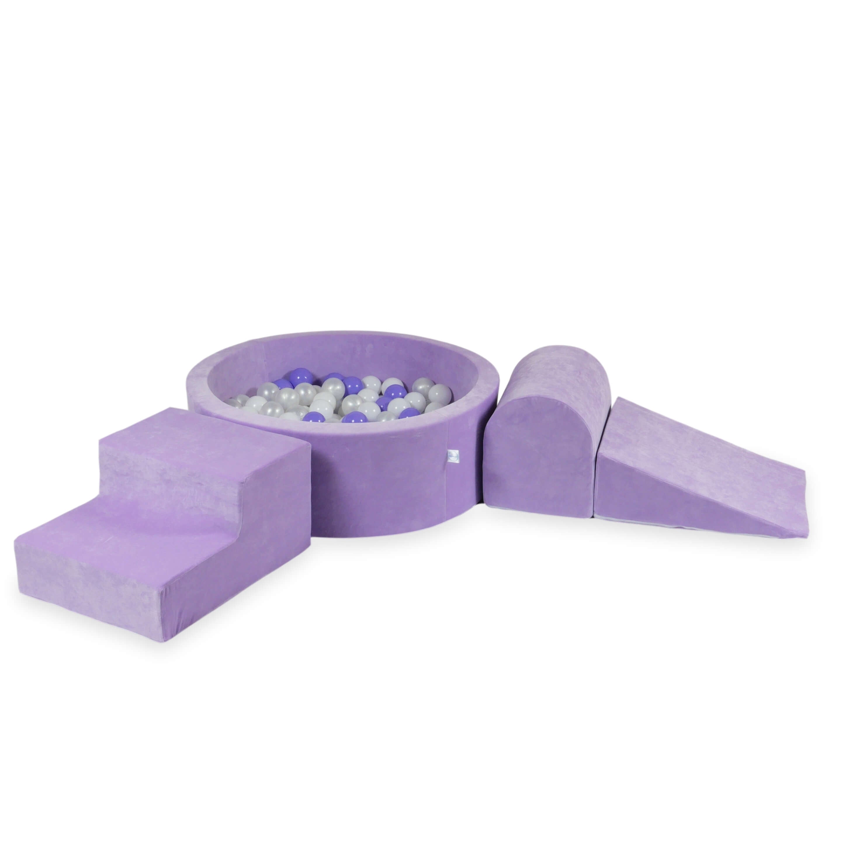 Aire de jeux en mousse avec piscine ronde 90x30 velvet soft lilac + 200 balles