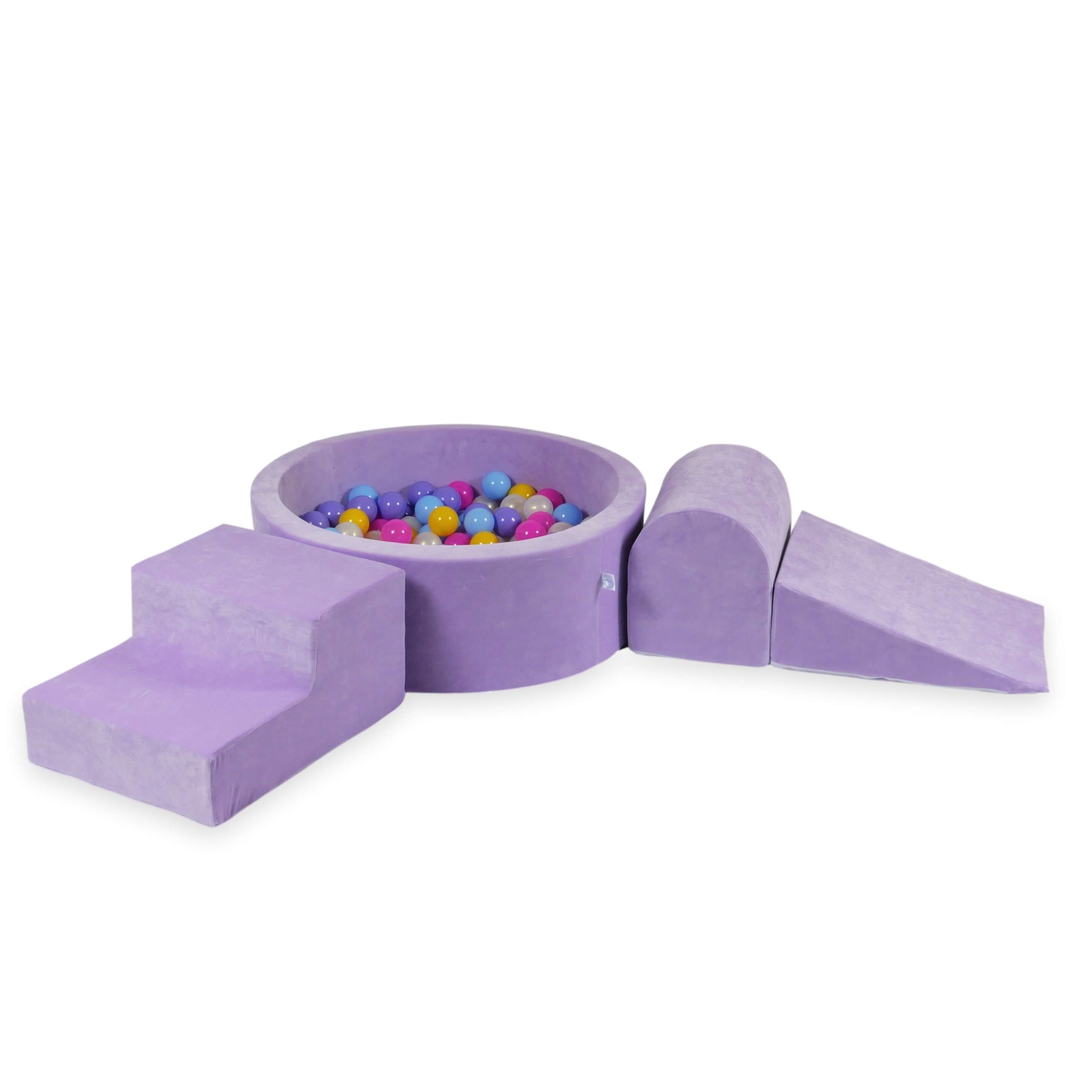Aire de jeux en mousse avec piscine ronde 90x30 velvet soft lilac + 200 balles