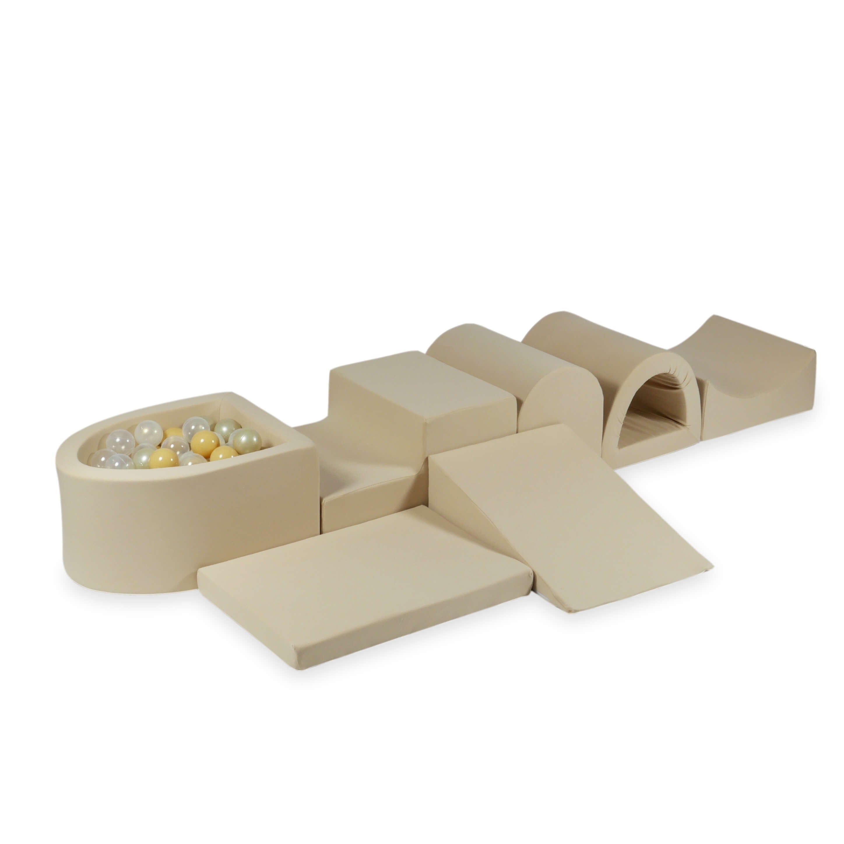 Plus grande aire de jeux en mousse avec piscine micro beige