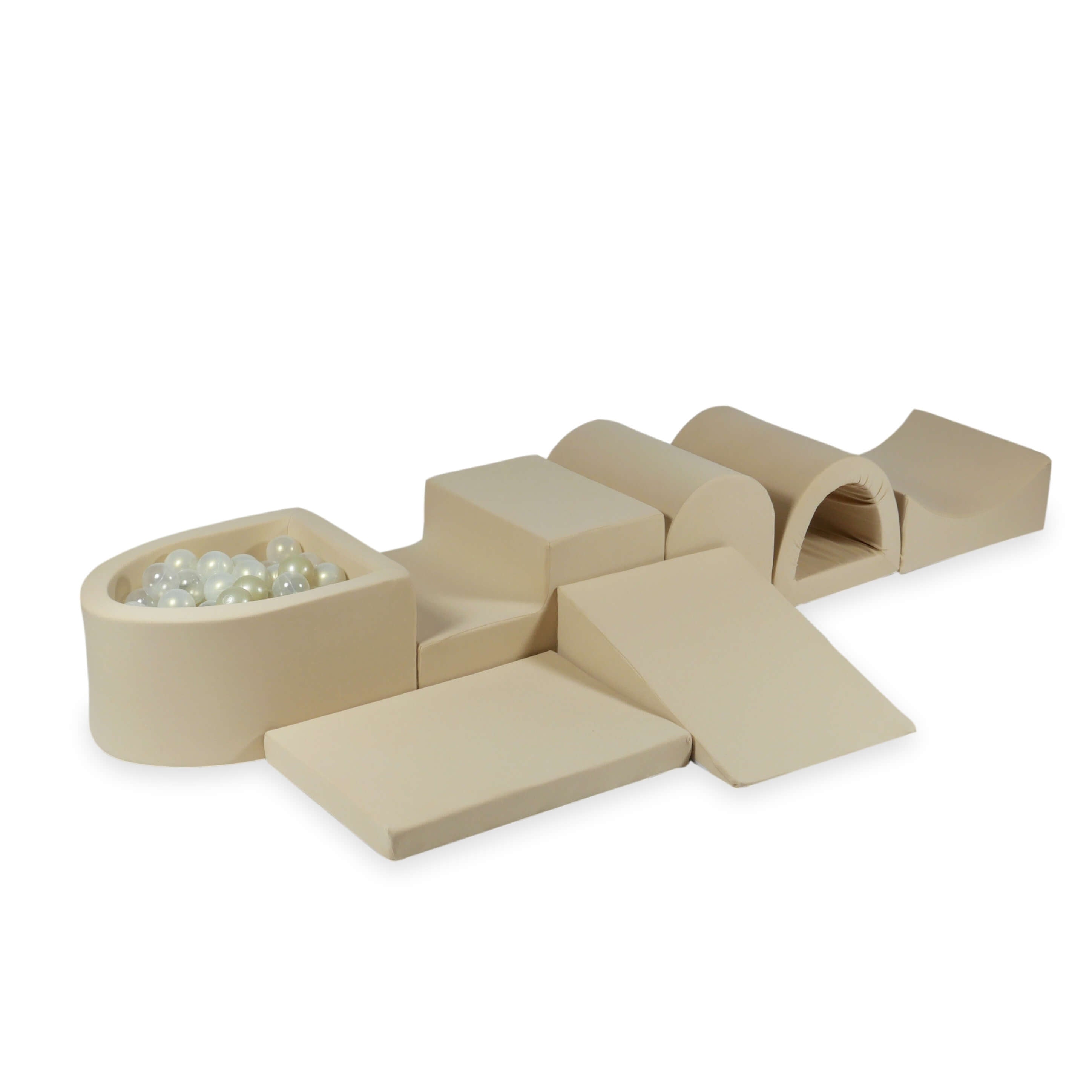 Plus grande aire de jeux en mousse avec piscine micro beige