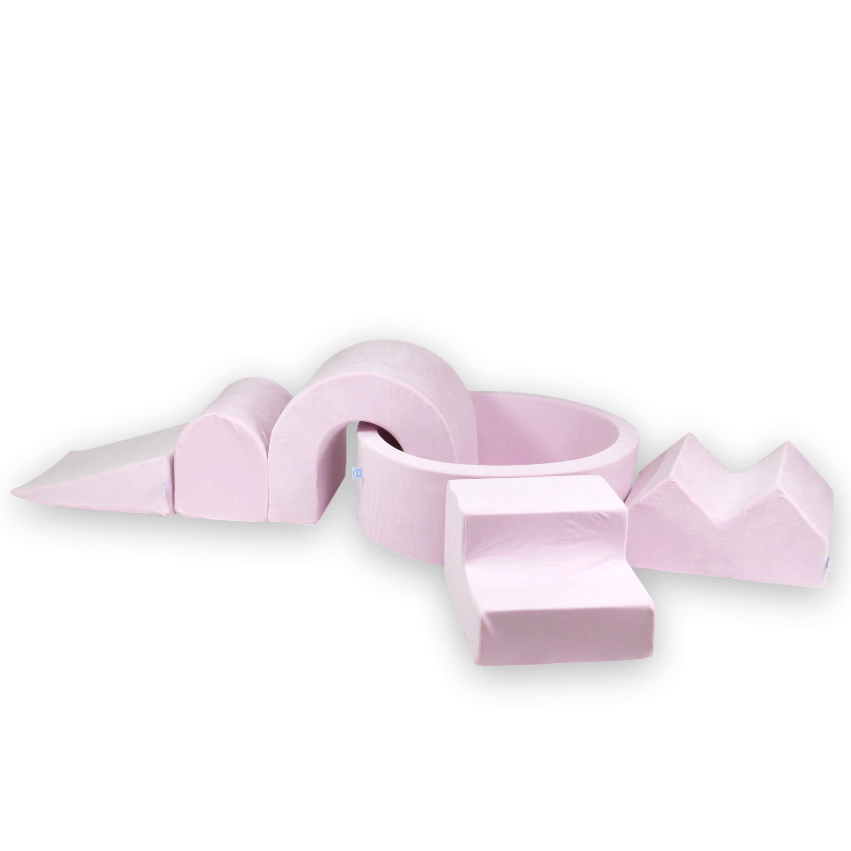 Aire de jeux en mousse avec piscine ronde 90x30 Velvet Soft + 5 éléments sans balles