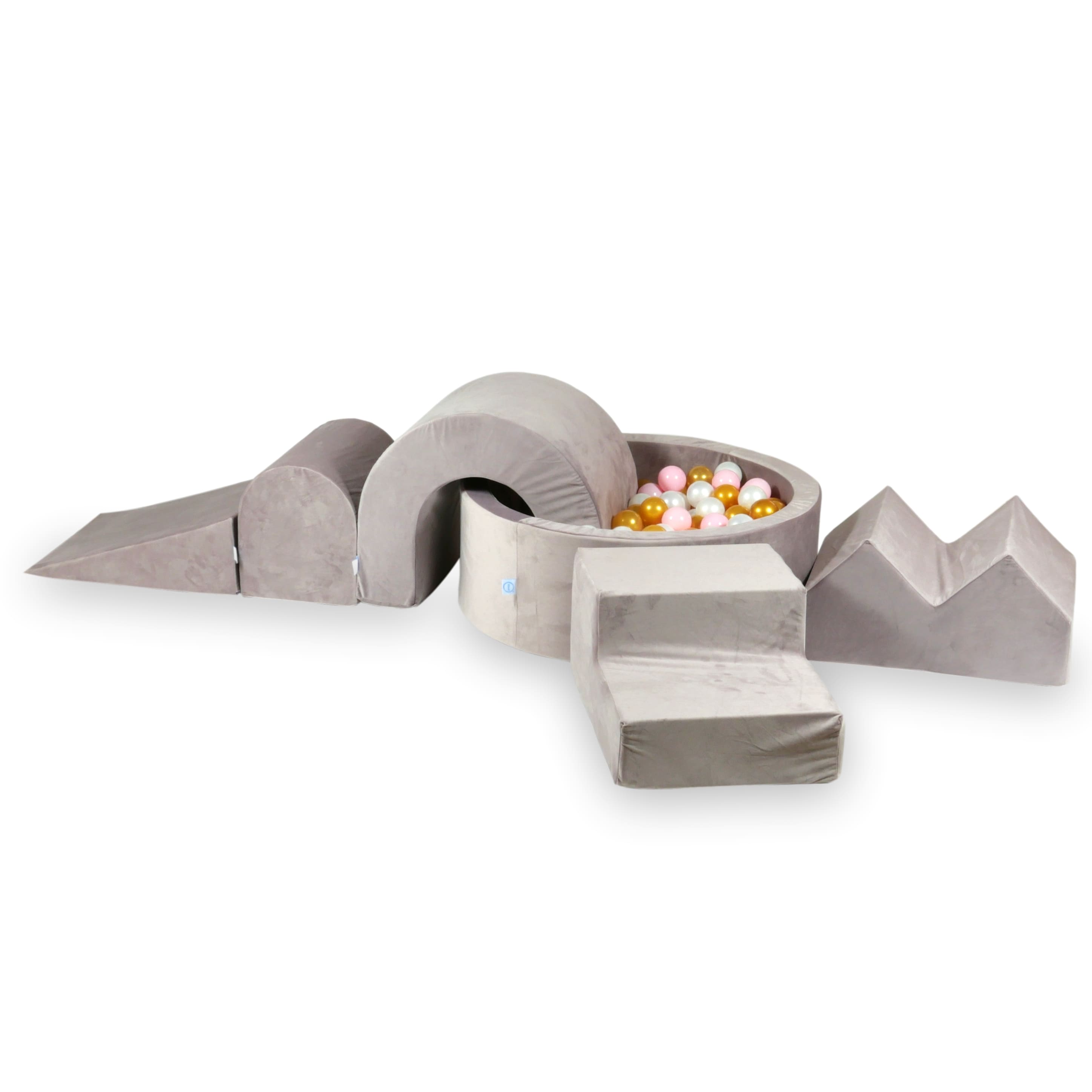 Aire de jeux en mousse avec piscine ronde 90x30 velvet lilac + 5 éléments + 200 balles