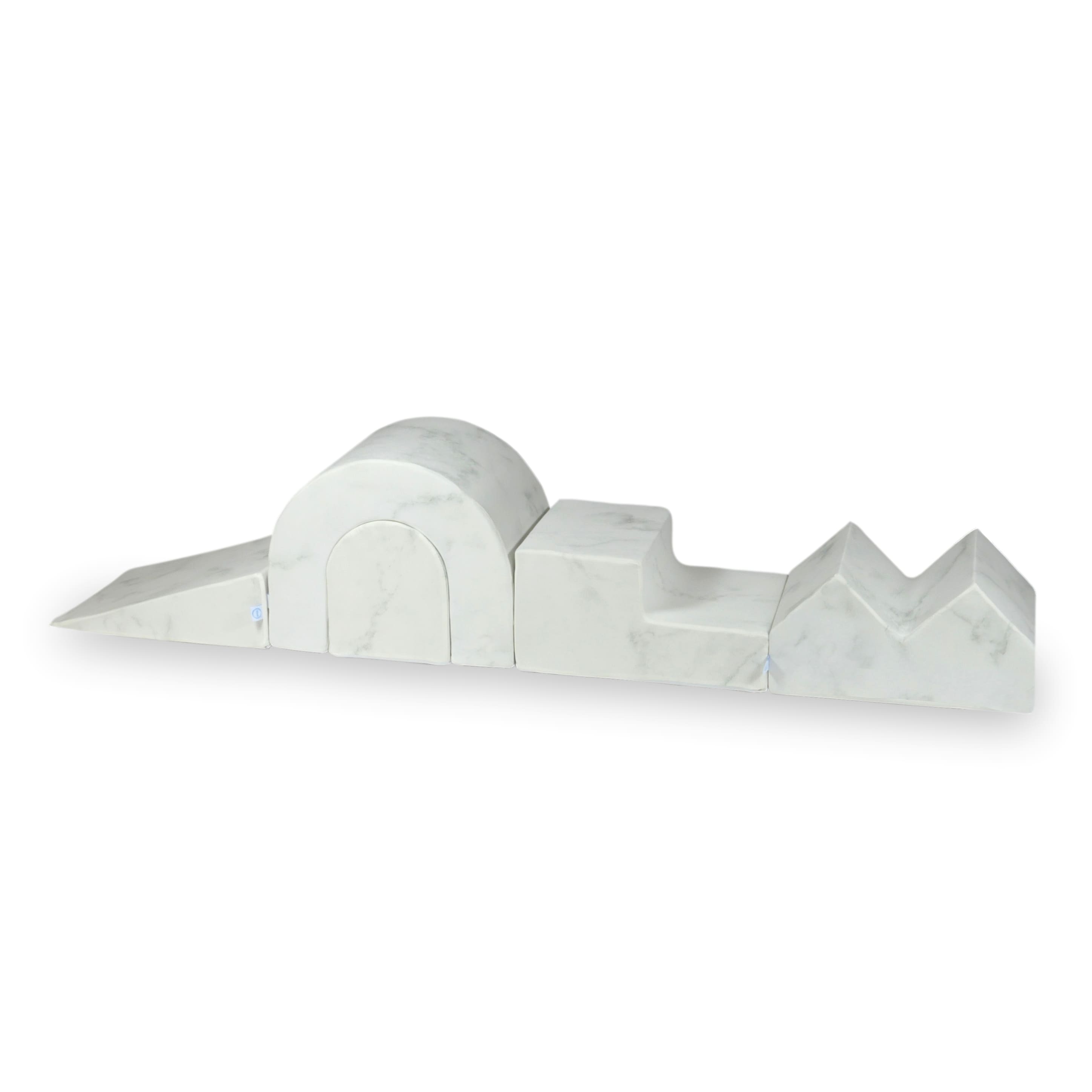 Aire de jeux en mousse avec piscine ronde 90x30 marbre + 5 éléments + 200 balles