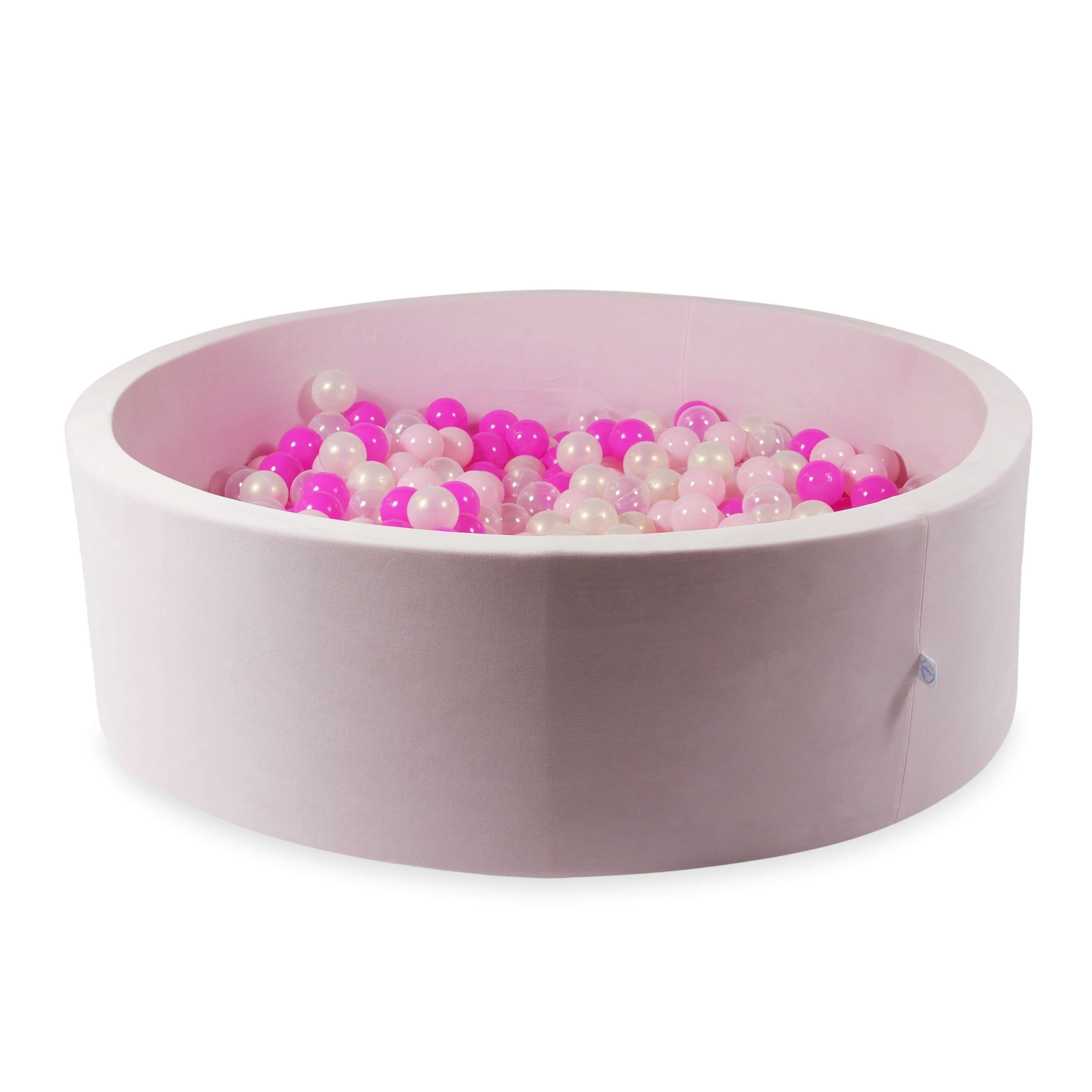 Piscine à balles en velvet soft light pink 130x40 cm avec 700 balles