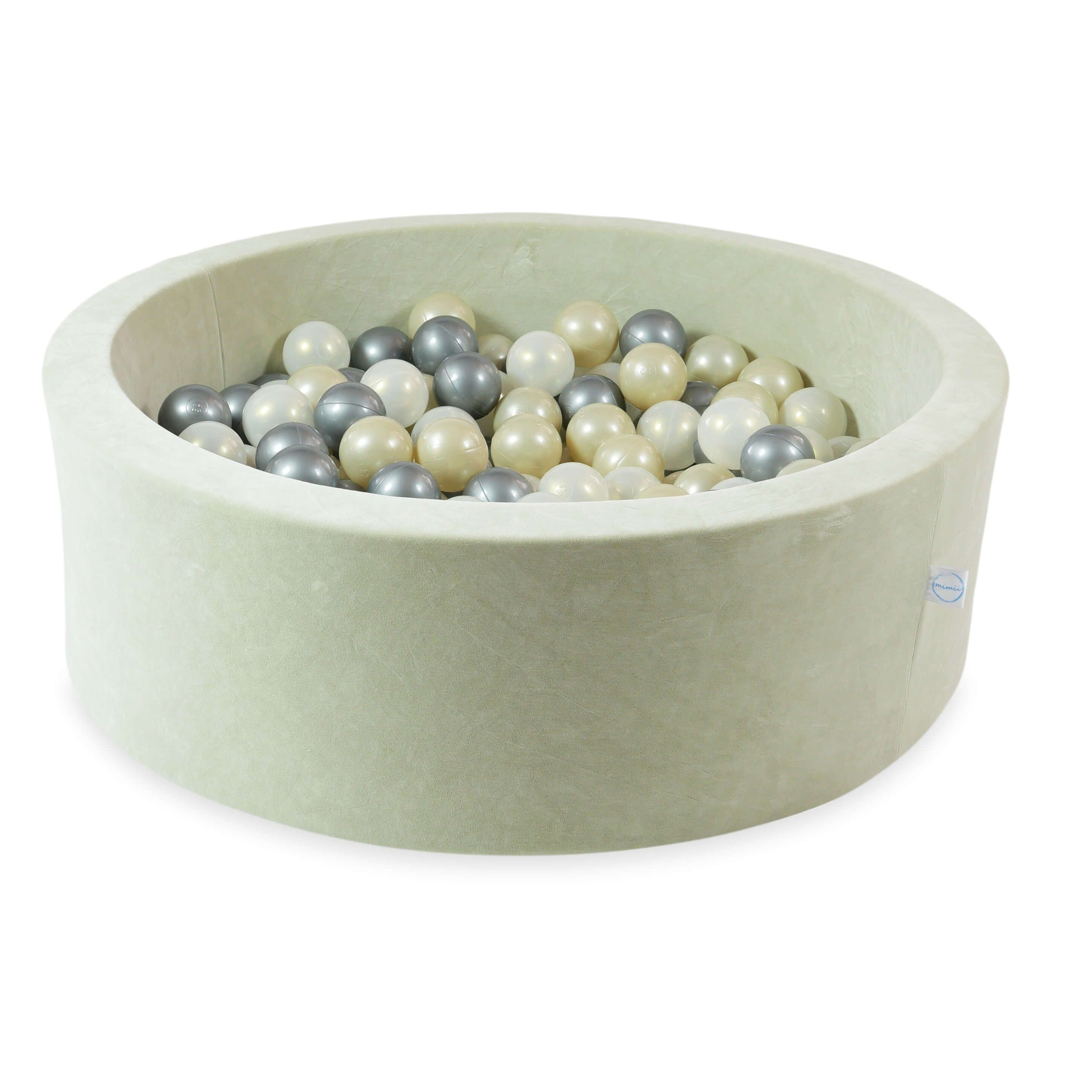 Piscine à balles en velvet soft pistachio 90x30 cm avec 200 balles