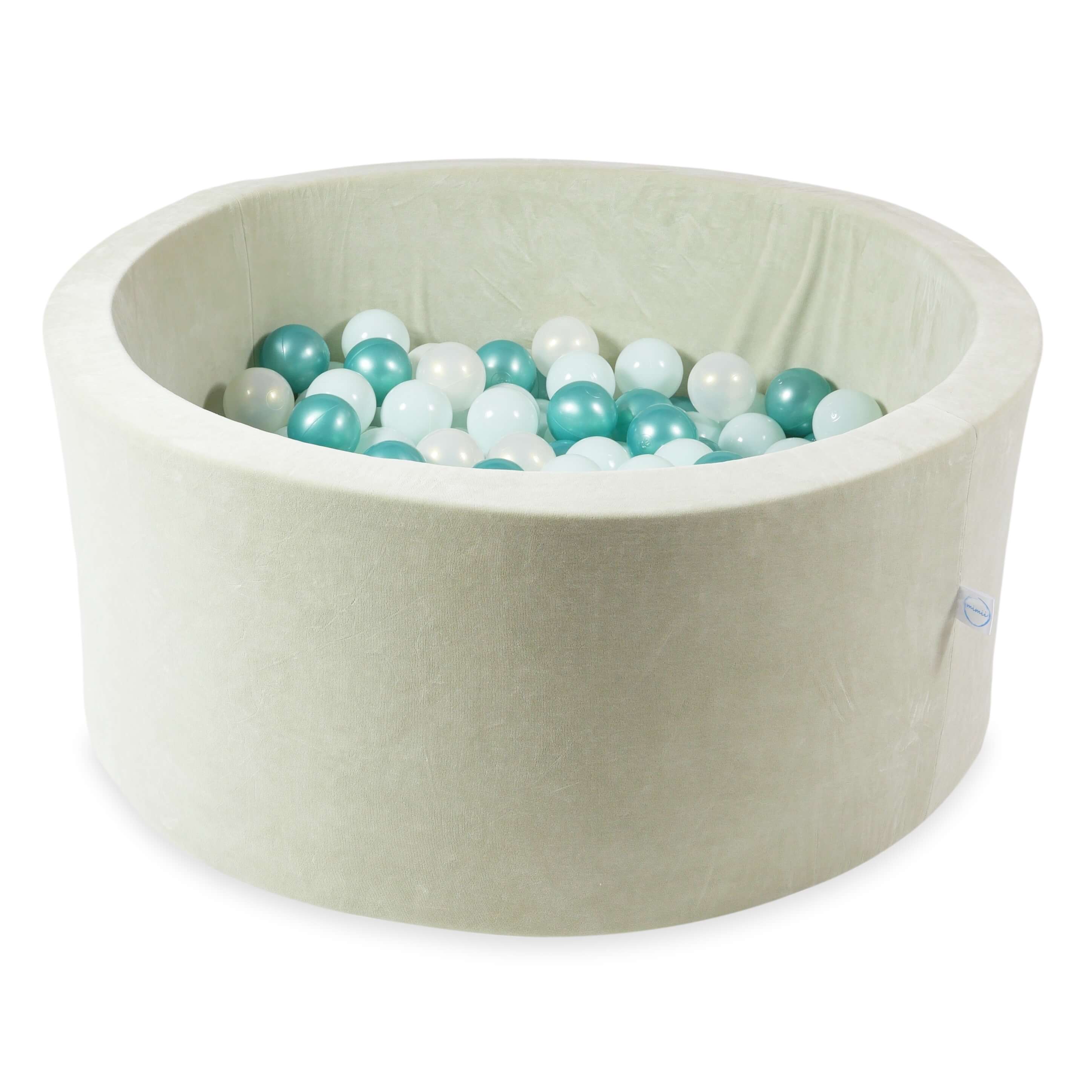 Piscine à balles en velvet soft pistachio 90x40 cm avec 300 balles