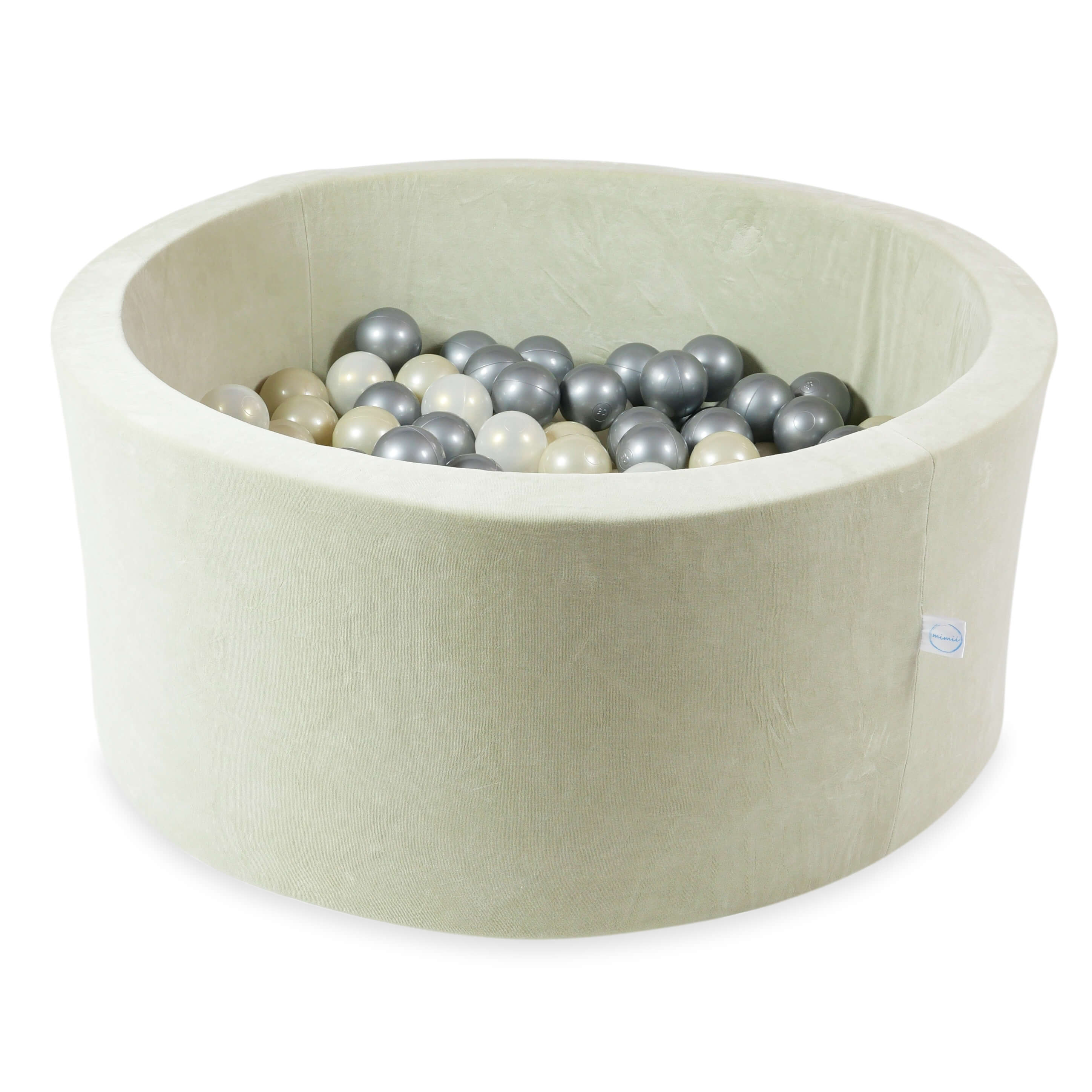 Piscine à balles en velvet soft pistachio 90x40 cm avec 300 balles