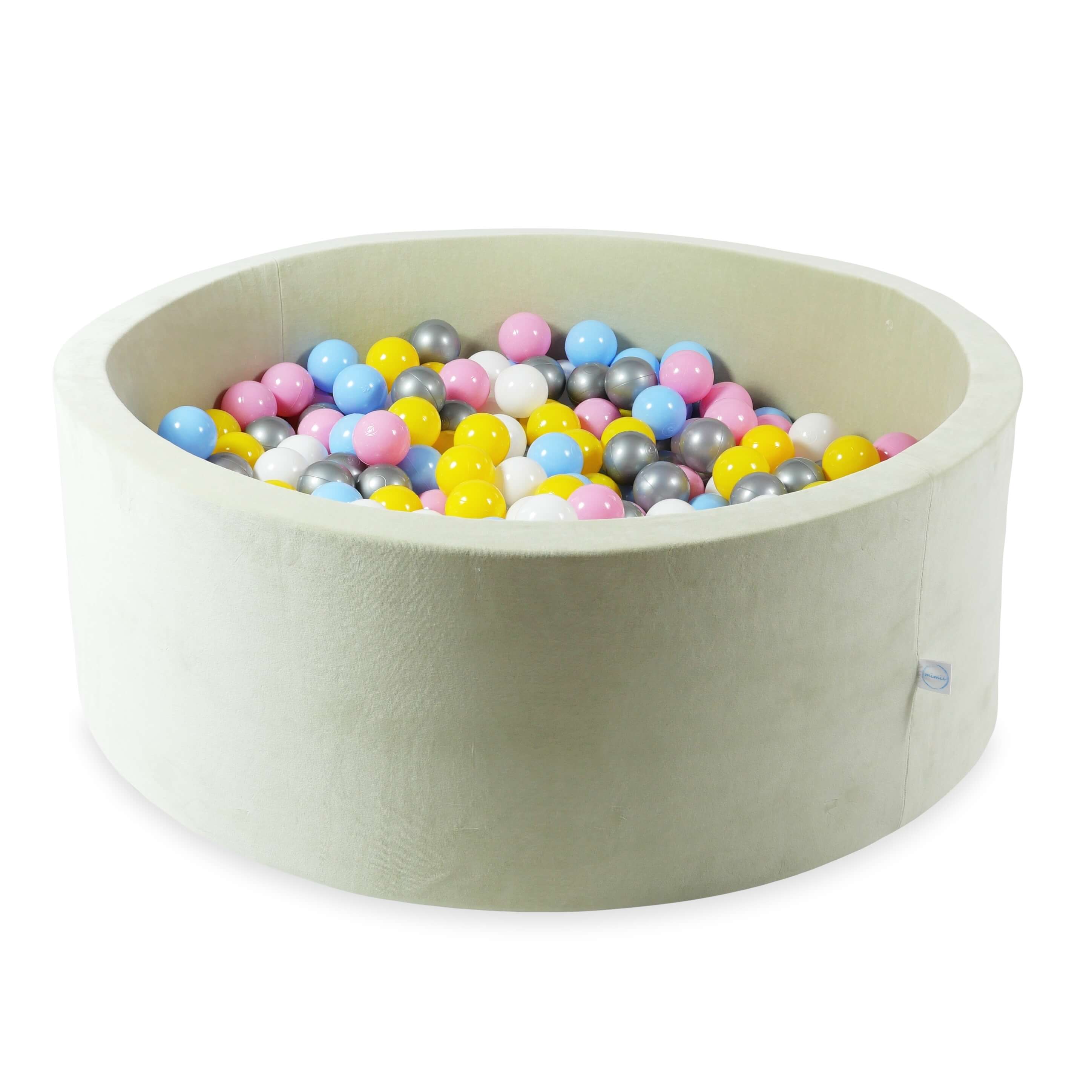 Piscine à balles en velvet soft pistachio 110x40 cm avec 500balles