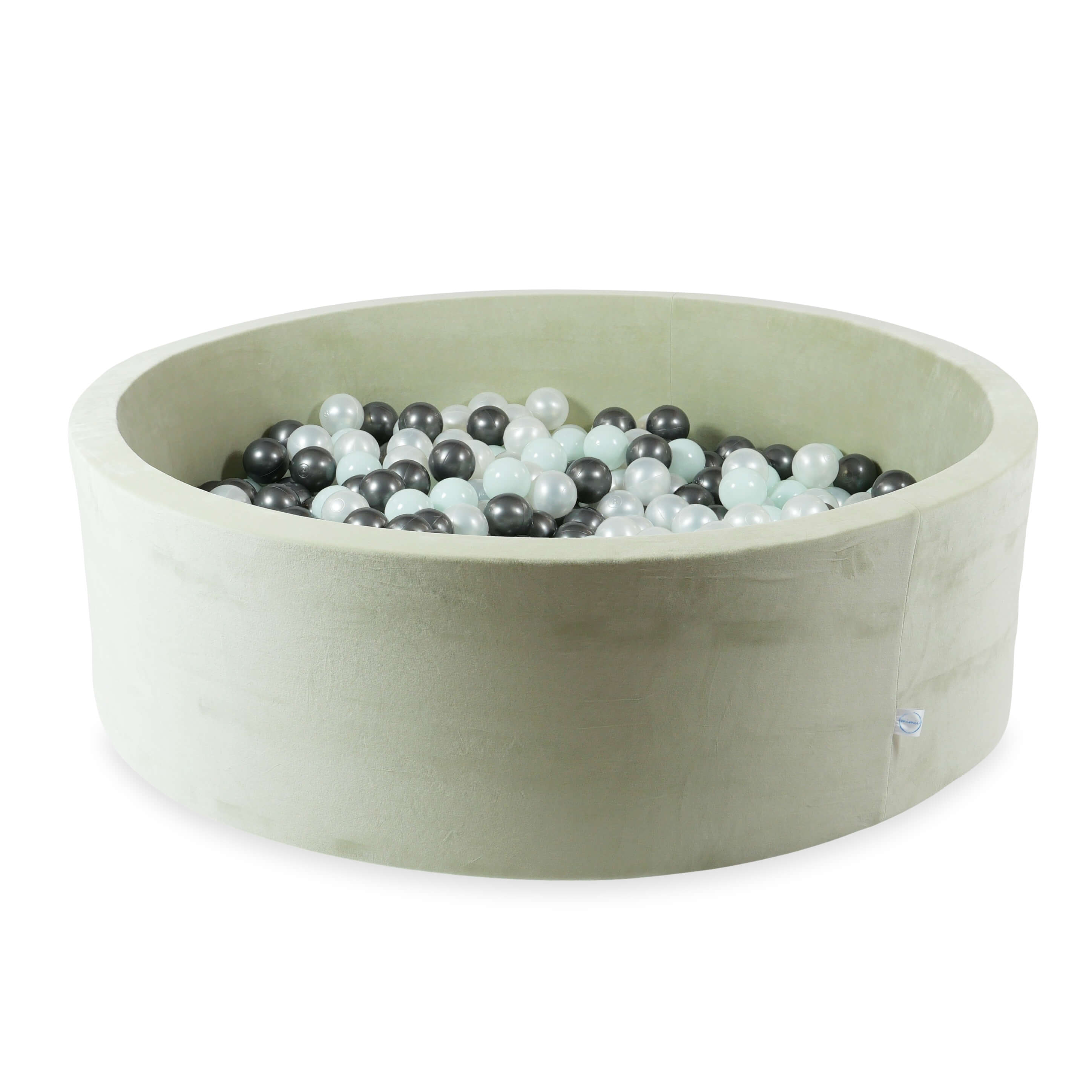 Piscine à balles en velvet soft pistachio 130x40 cm avec 700 balles
