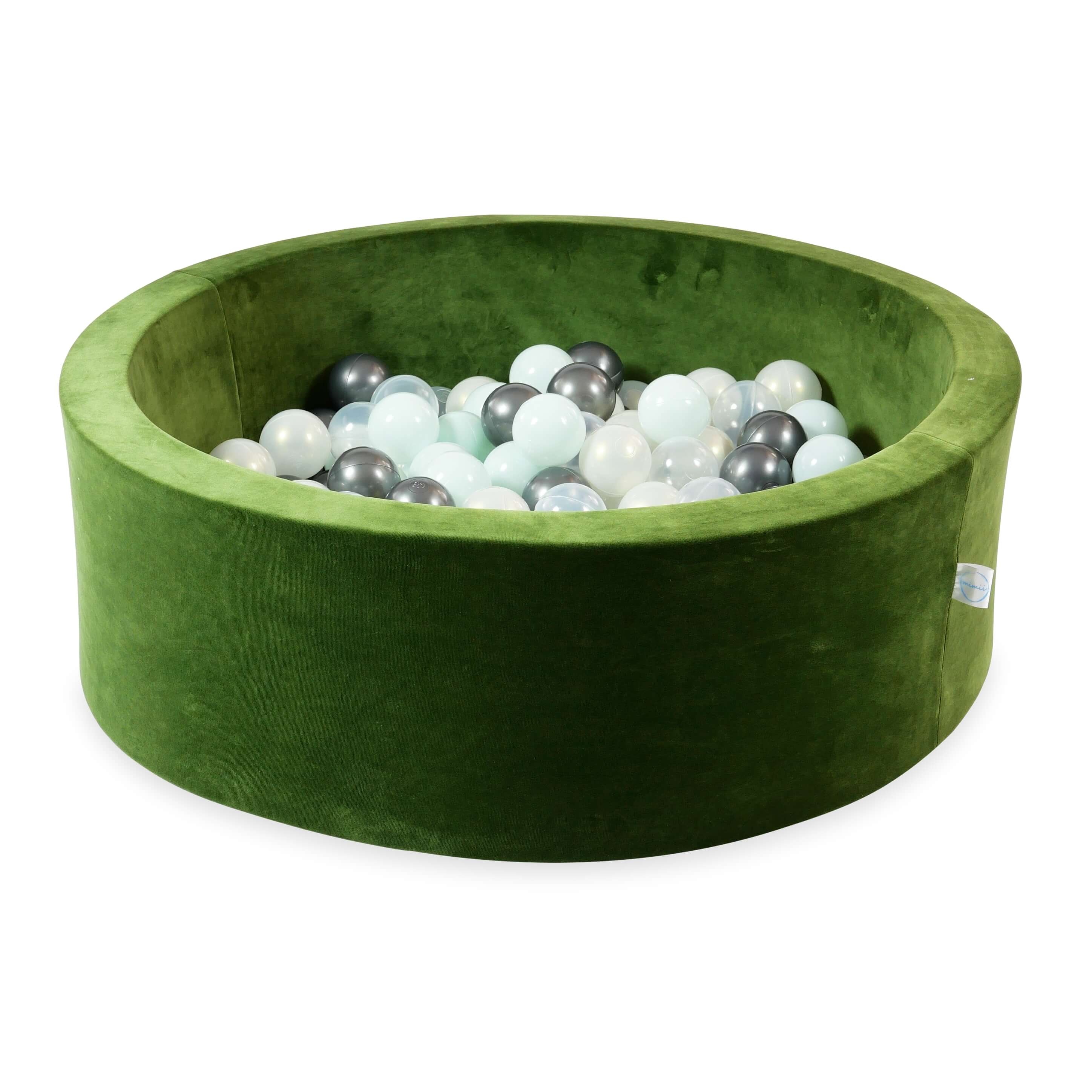 Piscine à balles en velvet soft olive 90x30 cm avec 200 balles