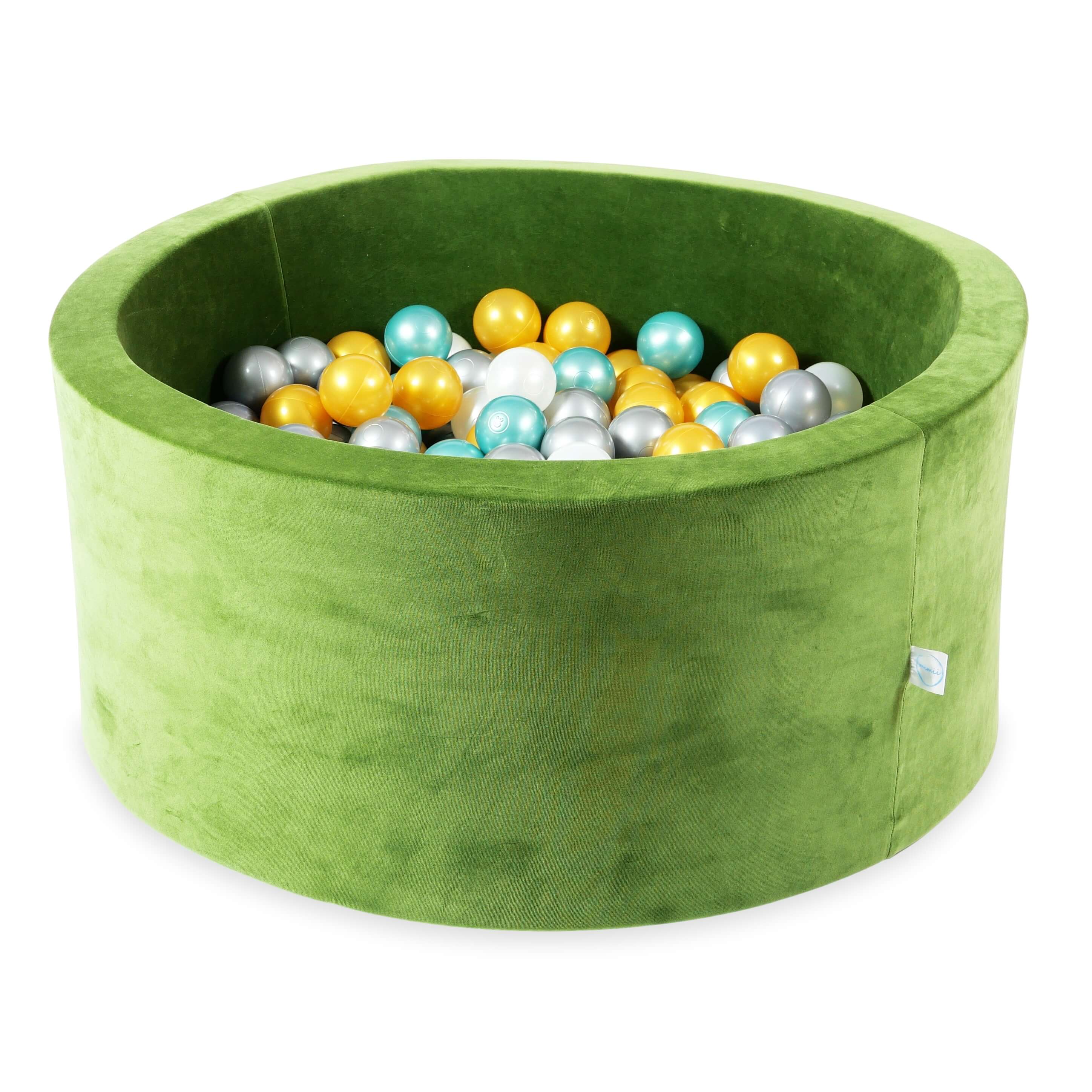 Piscine à balles en velvet soft olive 90x40 cm avec 300 balles