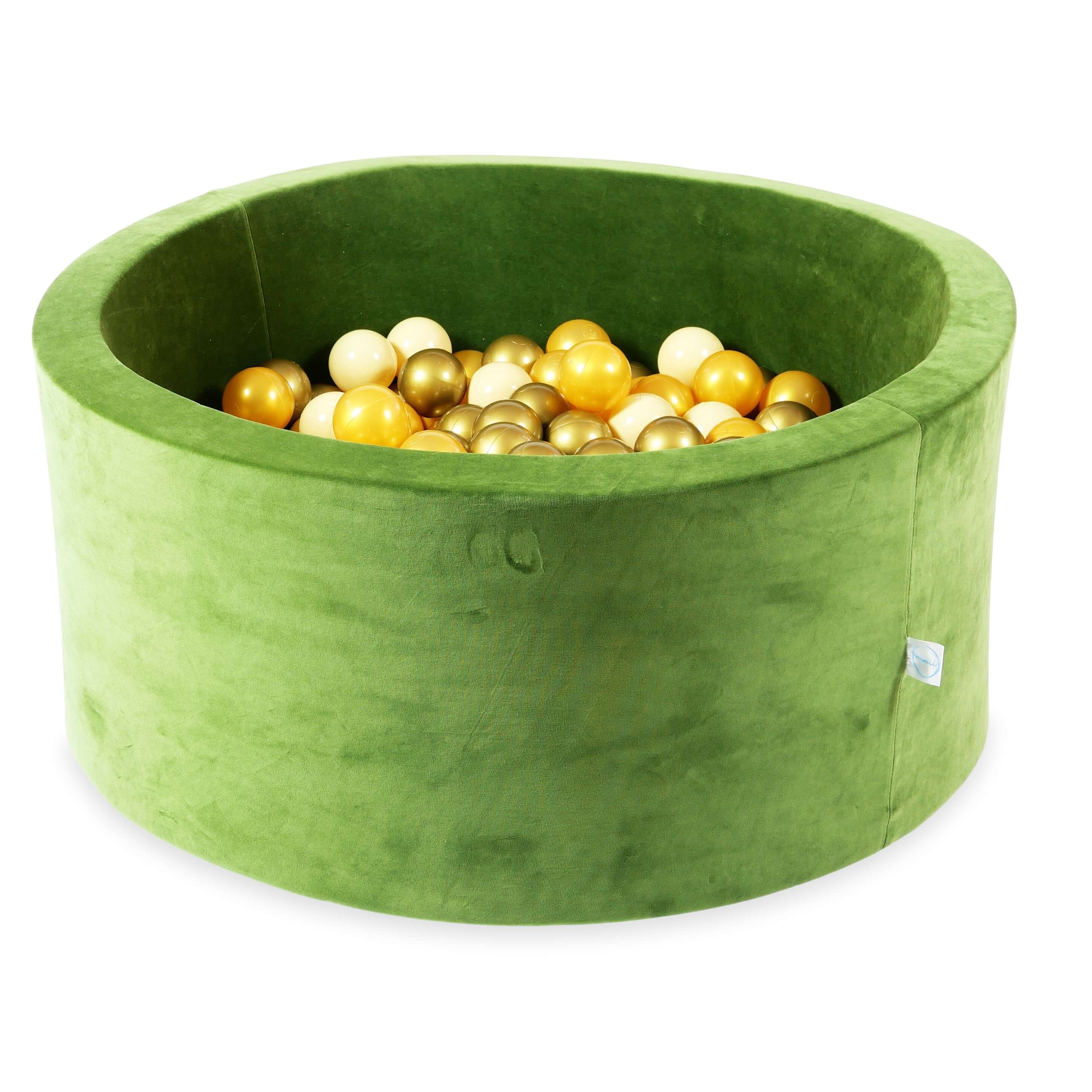Piscine à balles en velvet soft olive 90x40 cm avec 300 balles