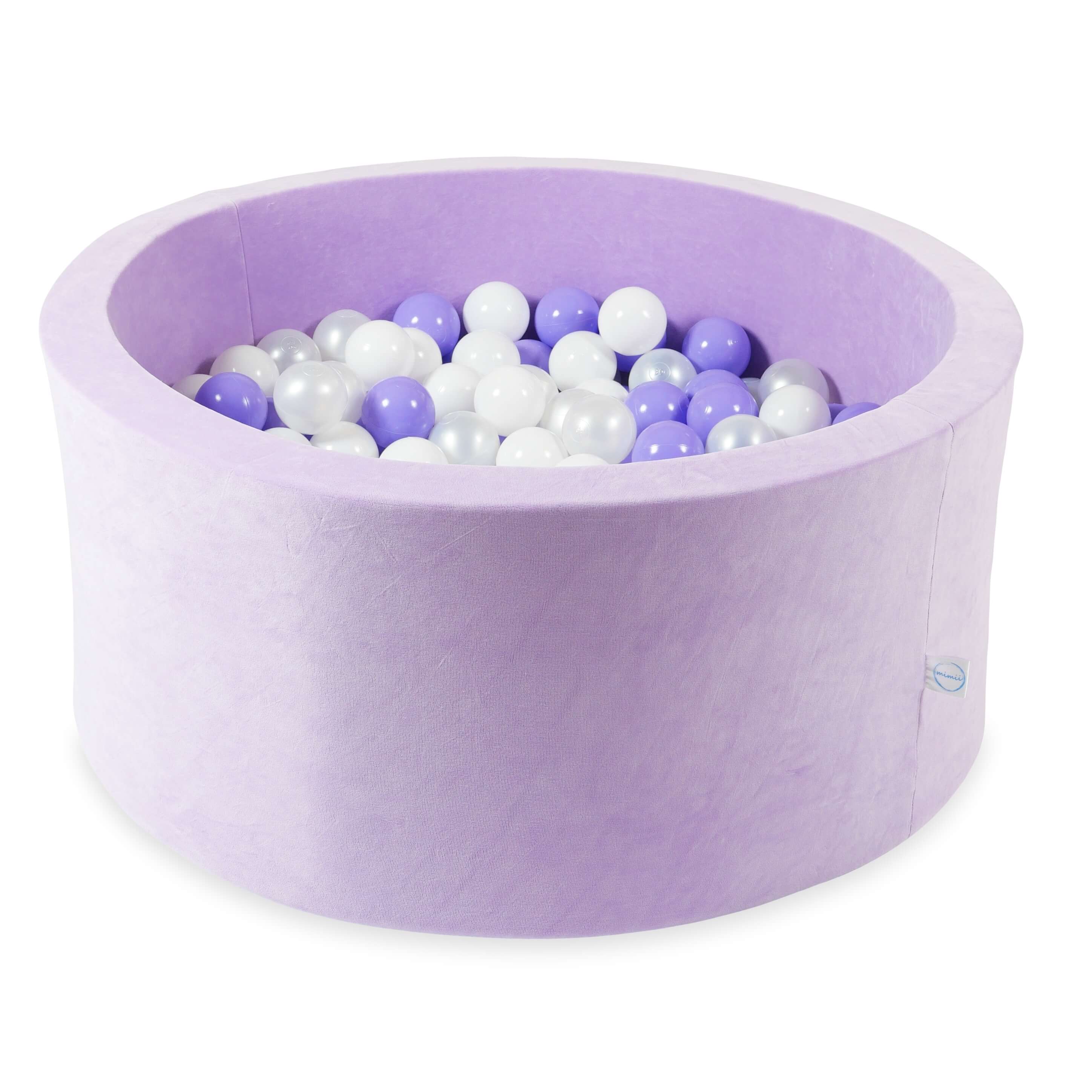 Piscine à balles en velvet soft Lilac 90x40 cm avec 300 balles