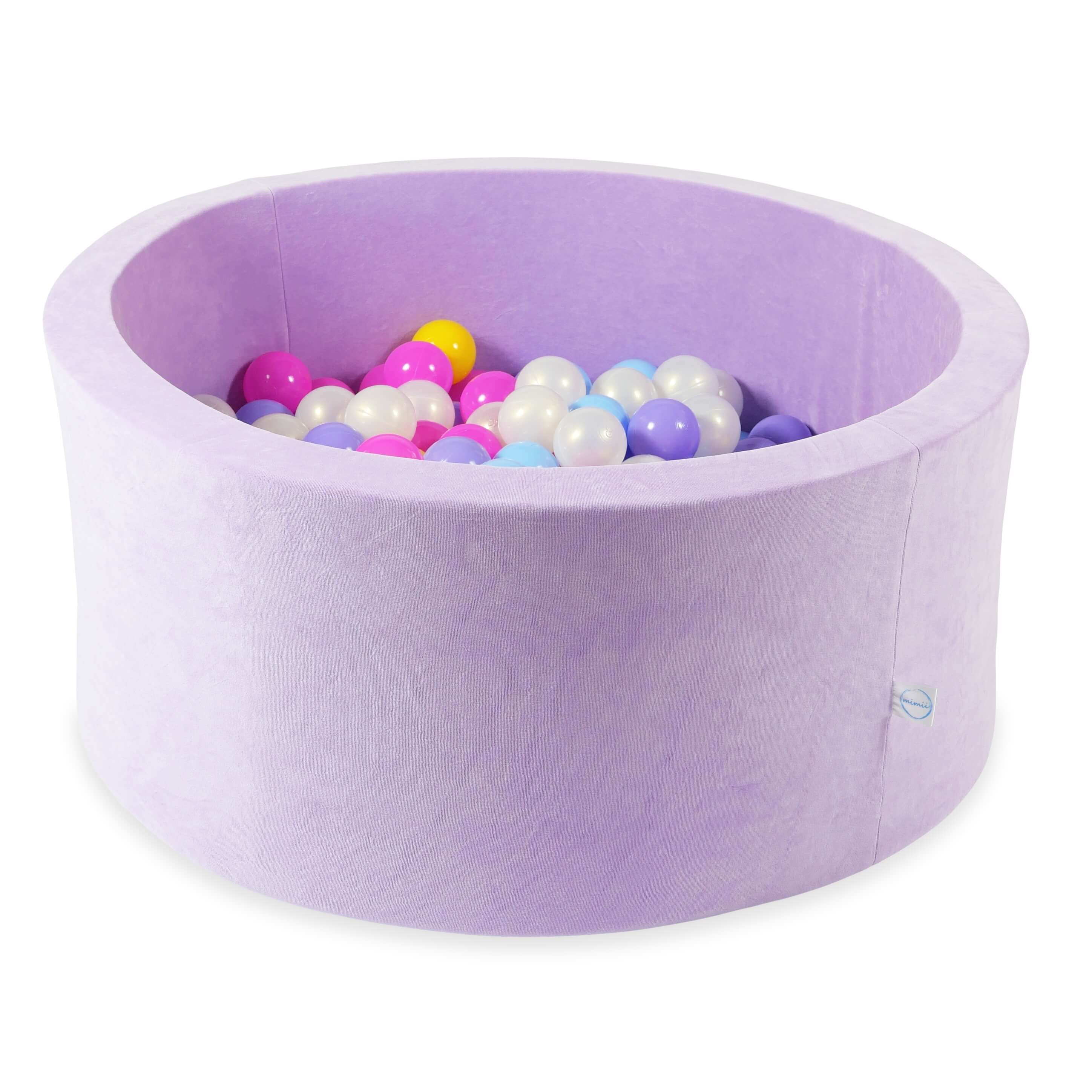 Piscine à balles en velvet soft Lilac 90x40 cm avec 300 balles
