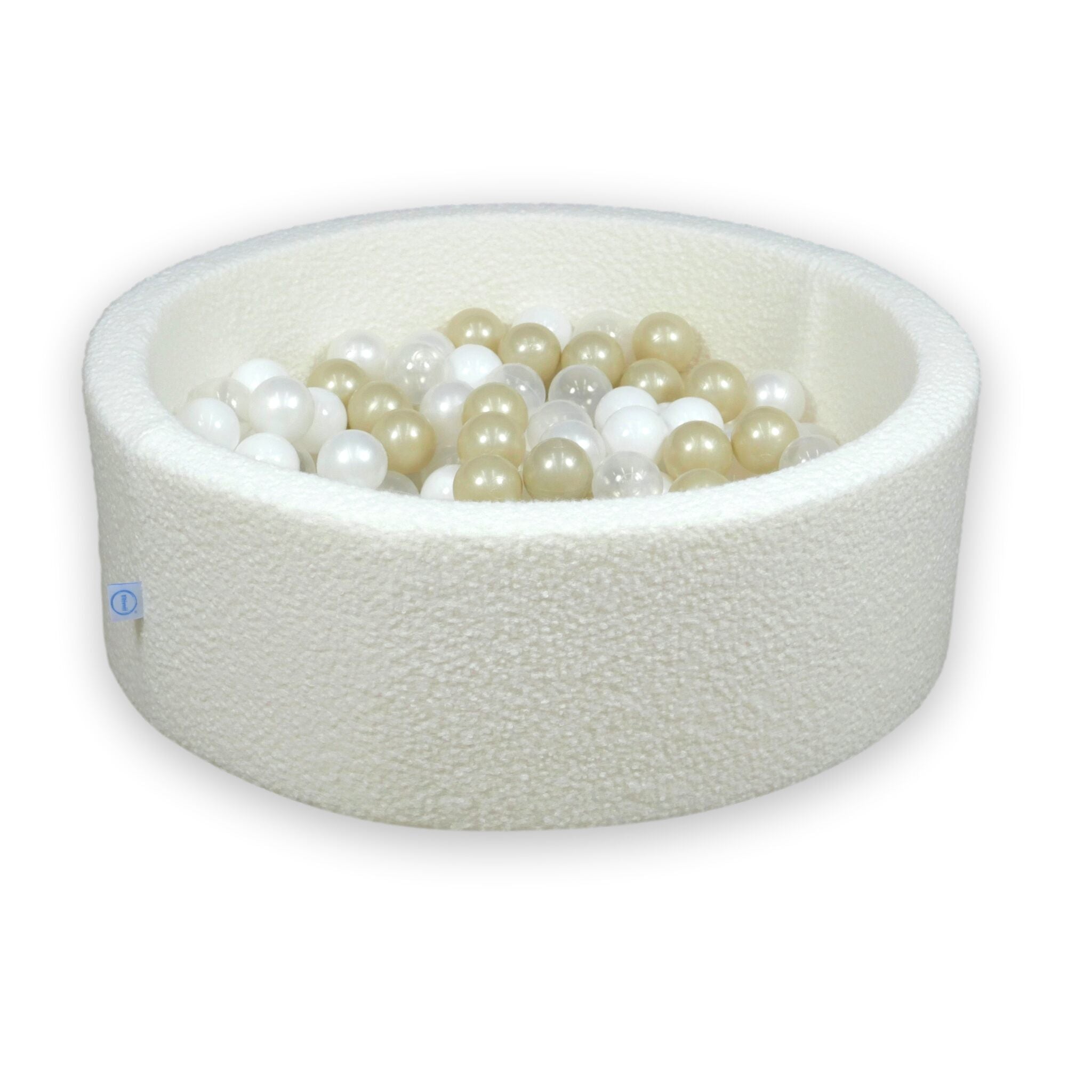 Piscine à balles en velours Boucle Blanc 90x30 cm avec 200 balles