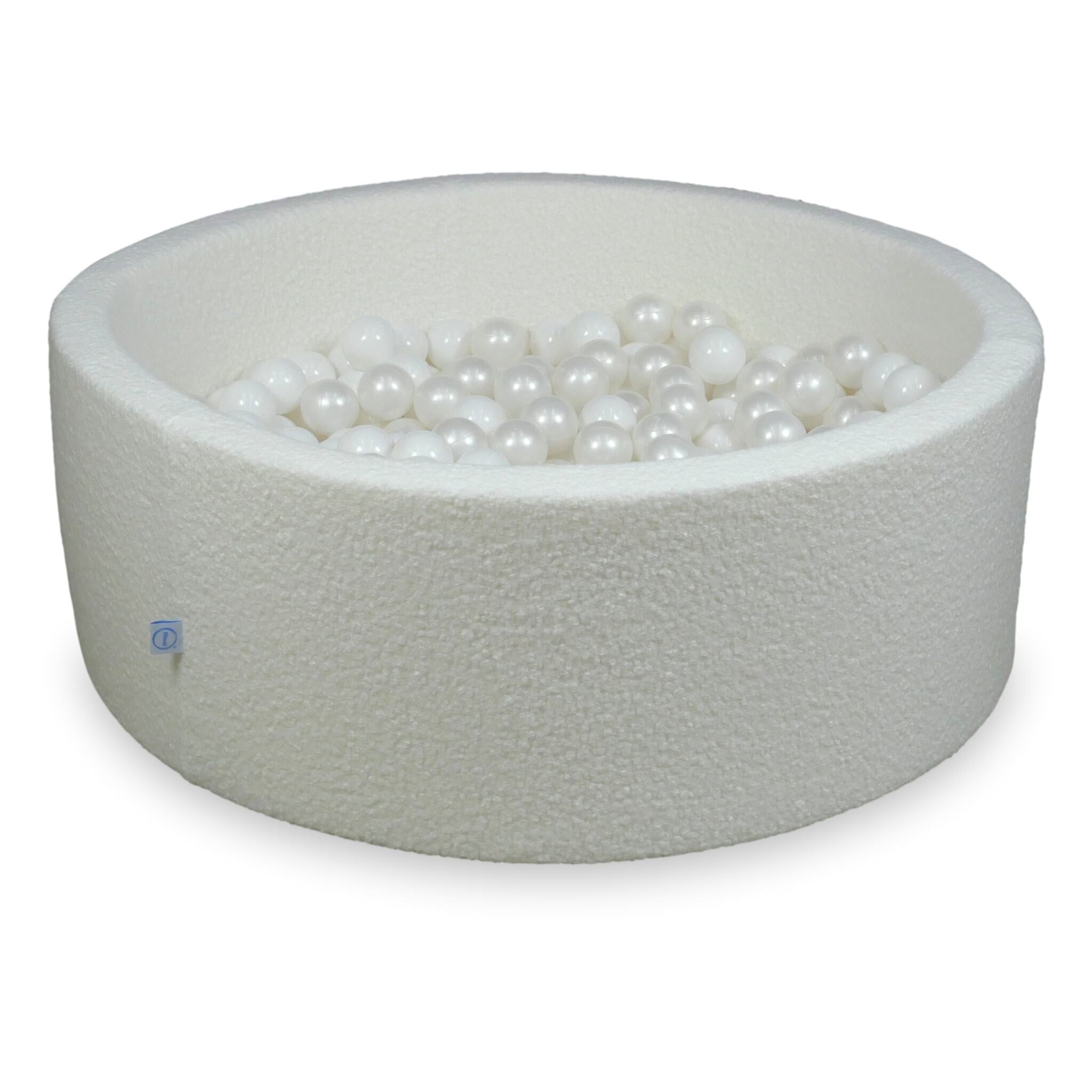 Piscine à balles en velours Boucle Blanc 110x40 cm avec 500balles
