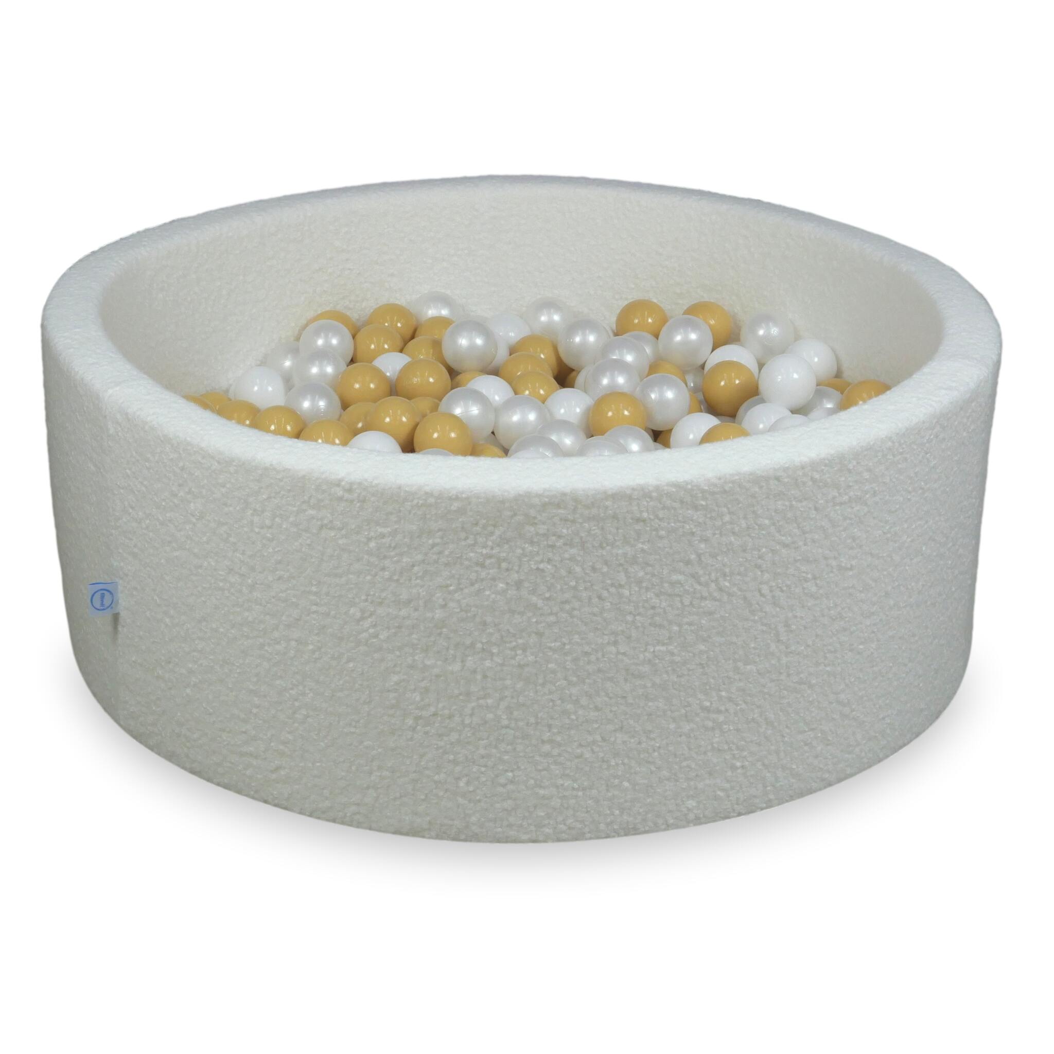 Piscine à Balles 110x40 Boucle Blanc balles 500 pcs (blanc, perle,beige)