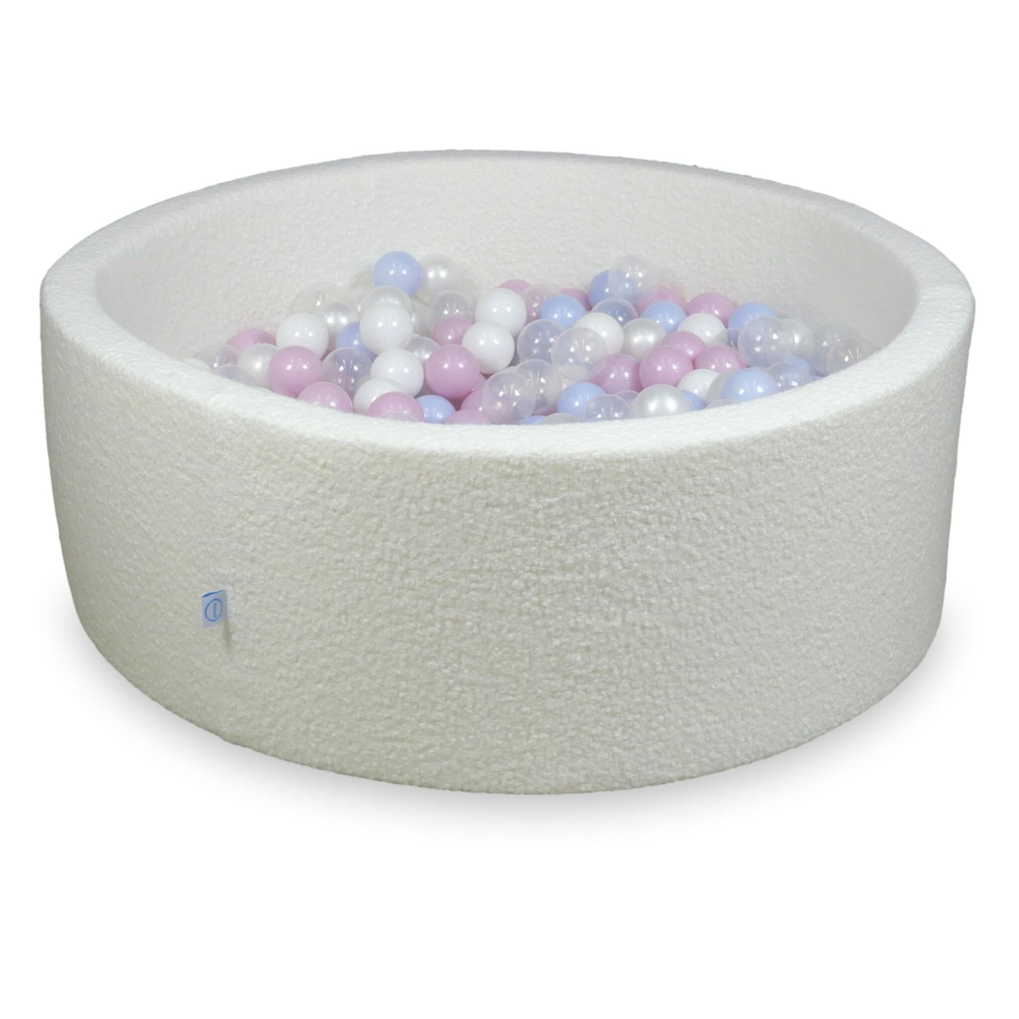 Piscine à balles en velours Boucle Blanc 110x40 cm avec 500balles