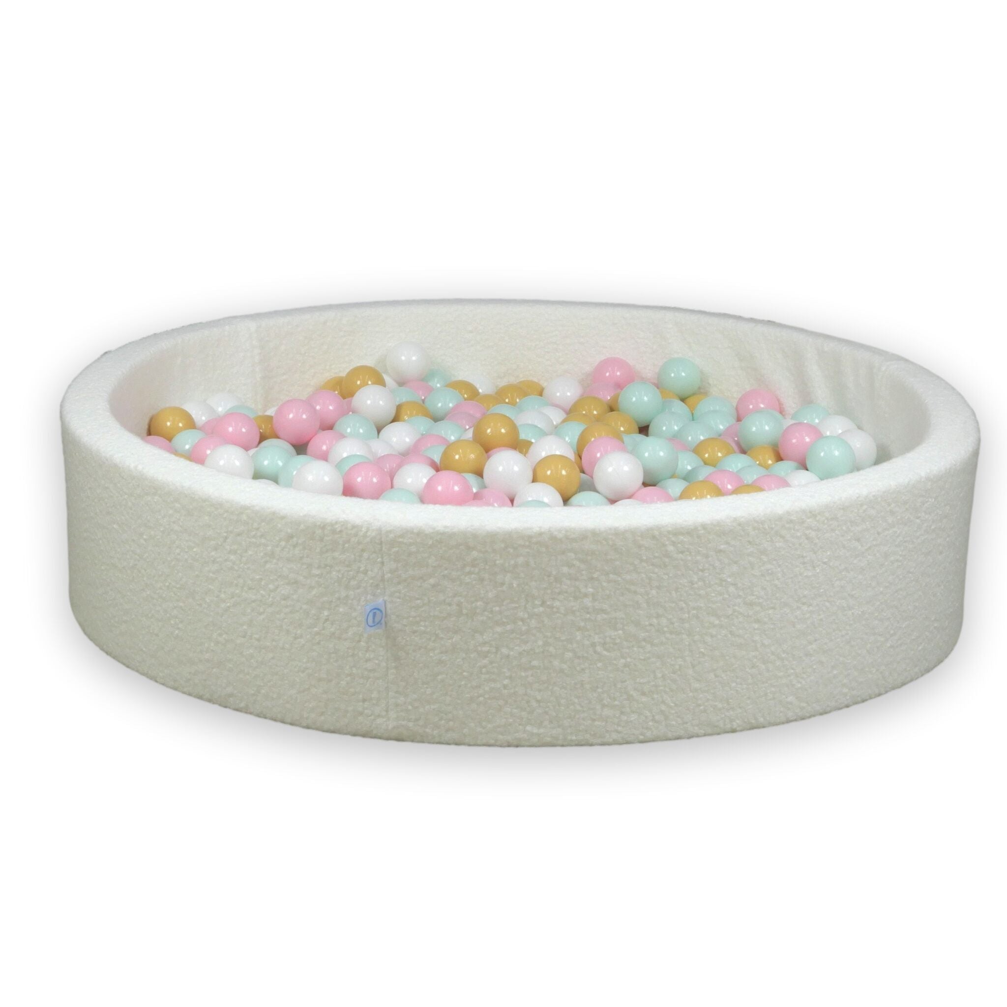 Piscine à balles en velours Boucle Blanc 130x30 cm avec 600 balles