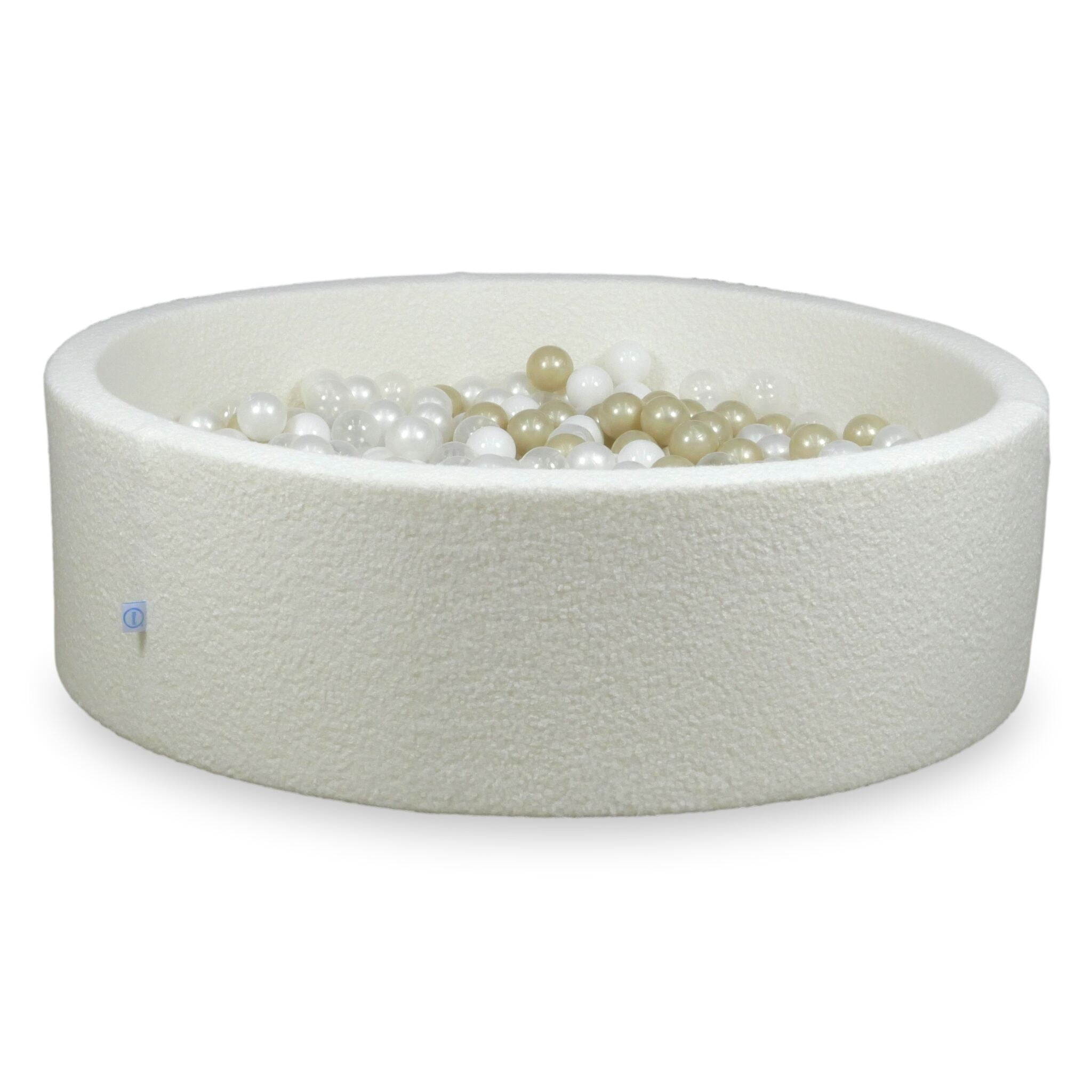 Piscine à balles en velours Boucle Blanc 130x40 cm avec 700 balles
