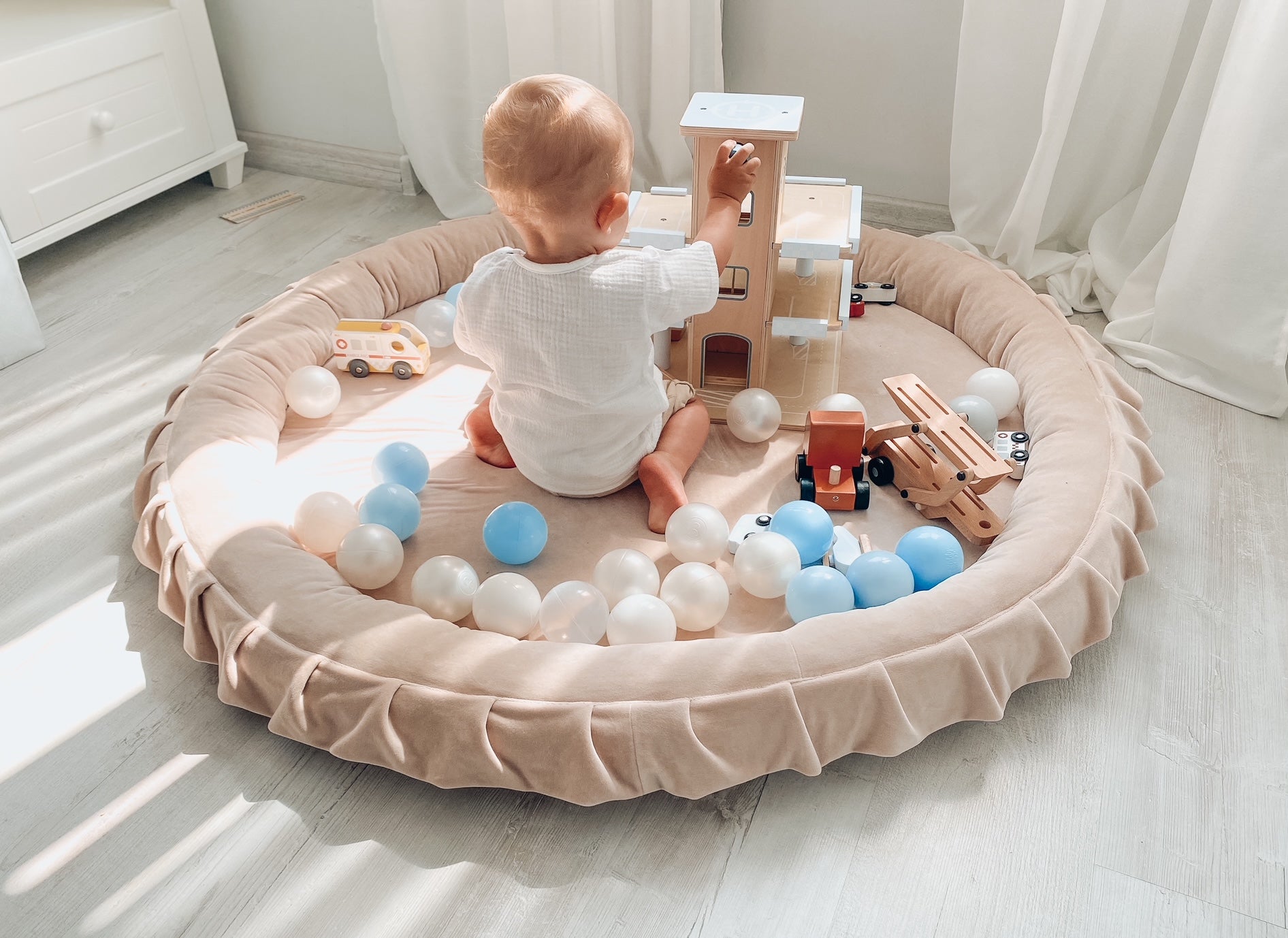 Tapis de jeu bébé nid 120 cm en jersey