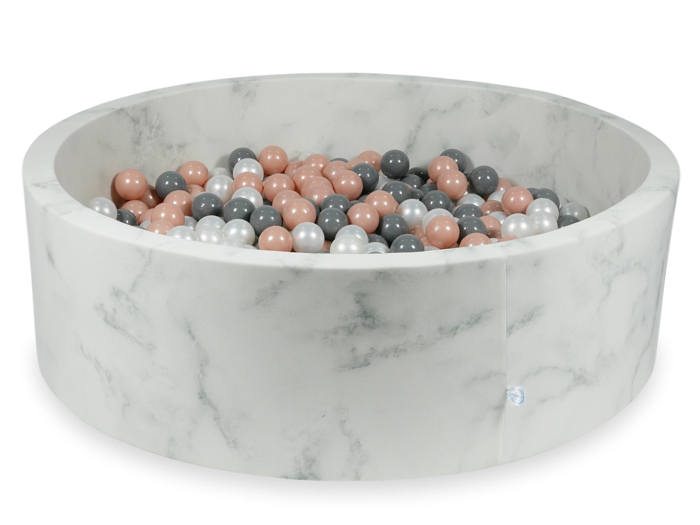 Piscine à balles en velours Marble 130x40 cm avec 700 balles