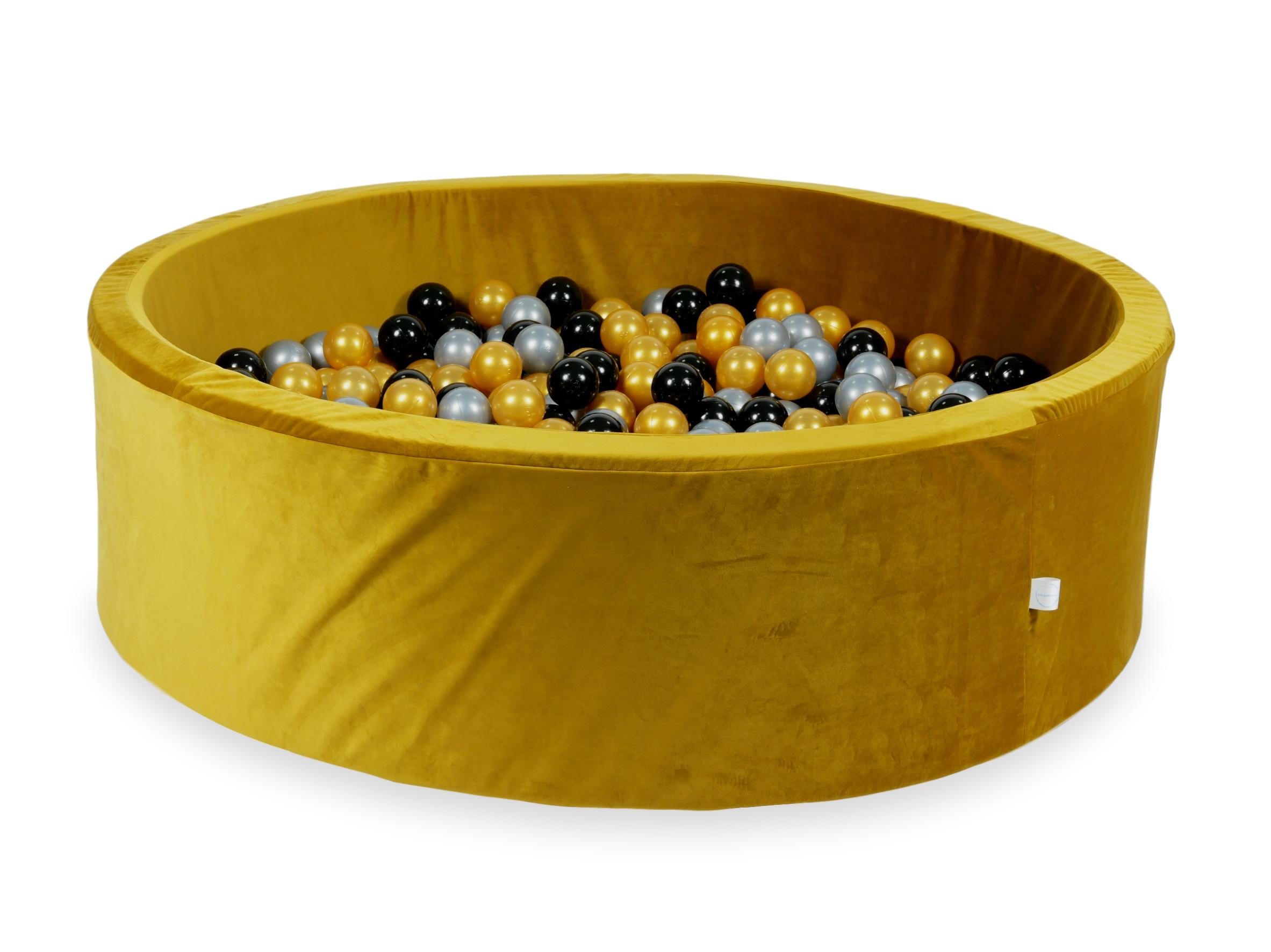Piscine à balles en velours velvet dore 130x40 cm avec 700 balles